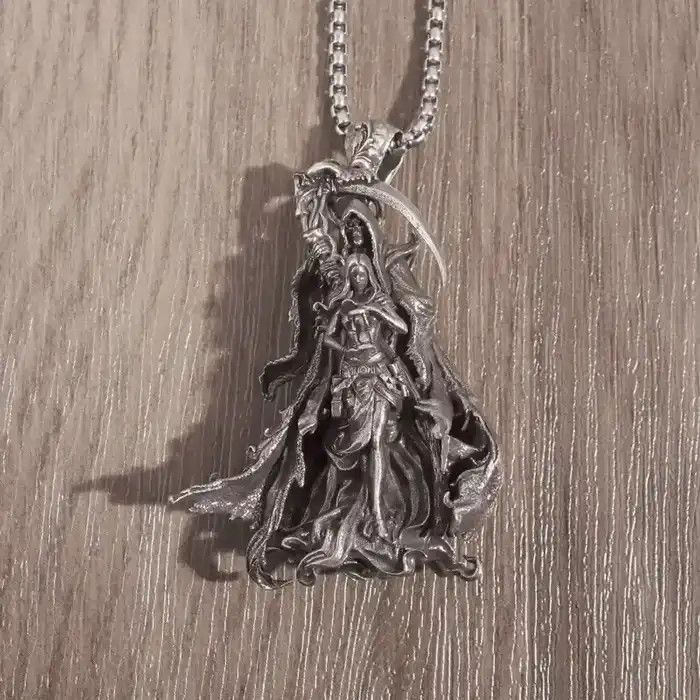 Jewelry Girl Standing Behind The Death Pendant Necklace Size ONE SIZE - 1 Preview