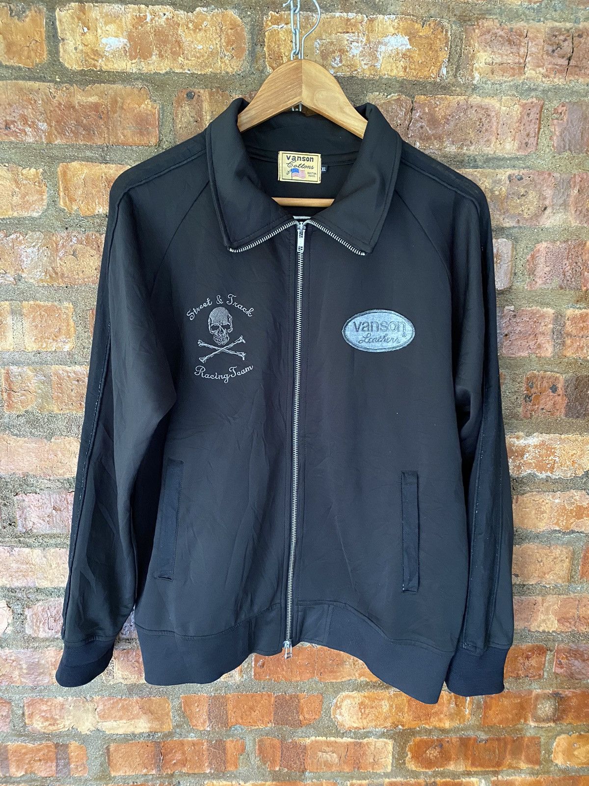 Vanson Leathers Vanson Leather iconic skull embroidered track jacket Size US L / EU 52-54 / 3 - 6 Thumbnail