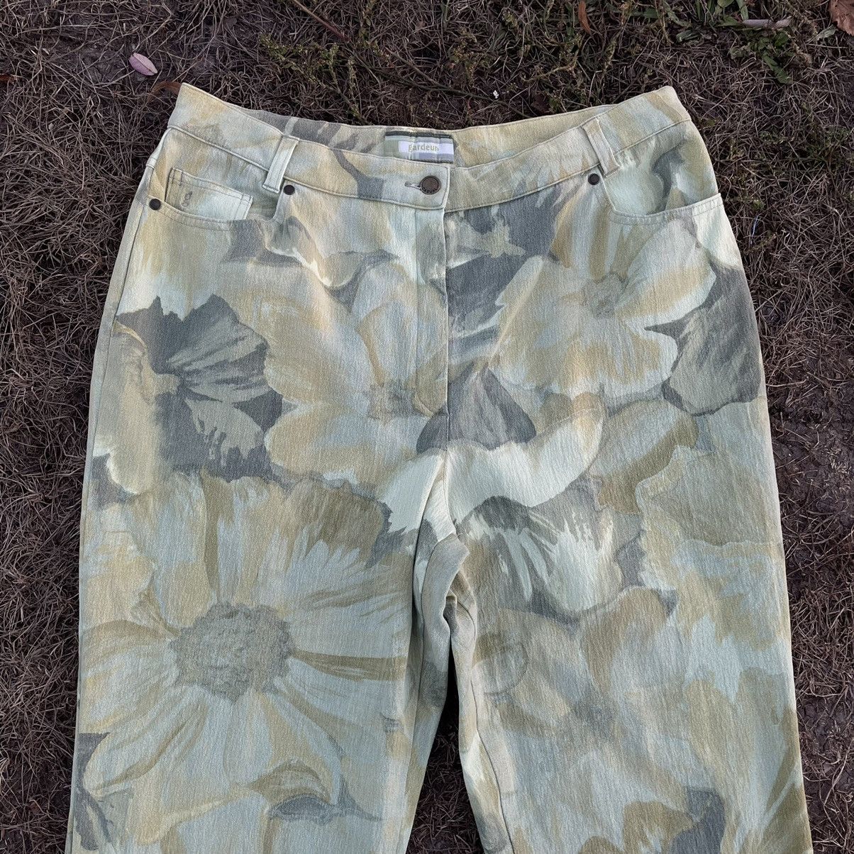 Vintage Vintage 90s Floral Print Baggy Jeans Streetwear Japan 30 Size 30" / US 8 / IT 44 - 2 Thumbnail
