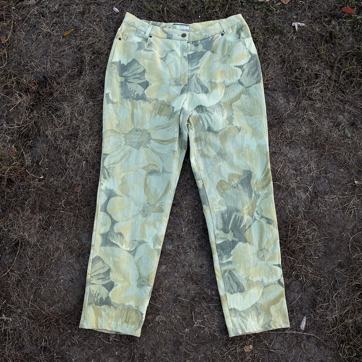 Vintage Vintage 90s Floral Print Baggy Jeans Streetwear Japan 30 Size 30" / US 8 / IT 44 - 1 Thumbnail