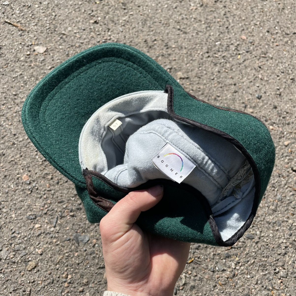 Vintage Vintage 90s Bogner Wool Cap Hat Forest Green Wide Leg OS Size ONE SIZE - 7 Thumbnail