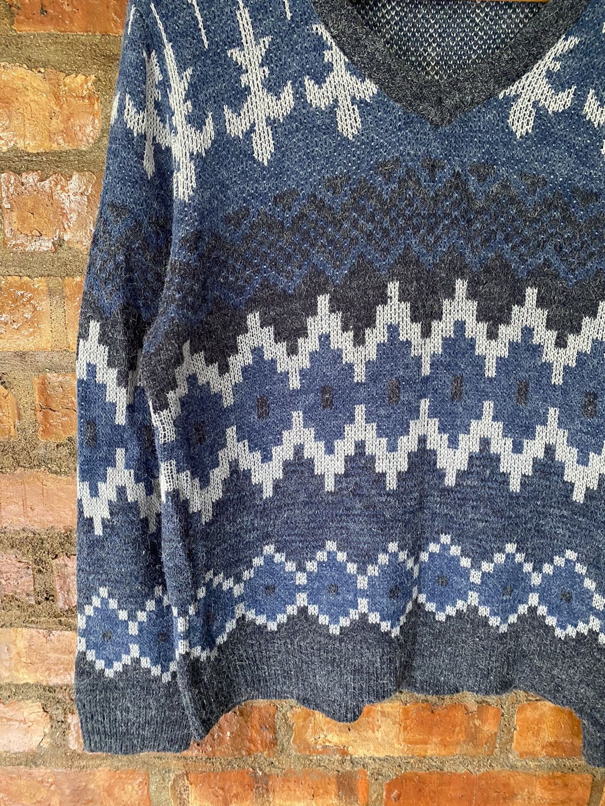 Japanese Brand Cook Japan cross mohair jacquard knit Size US L / EU 52-54 / 3 - 4 Thumbnail