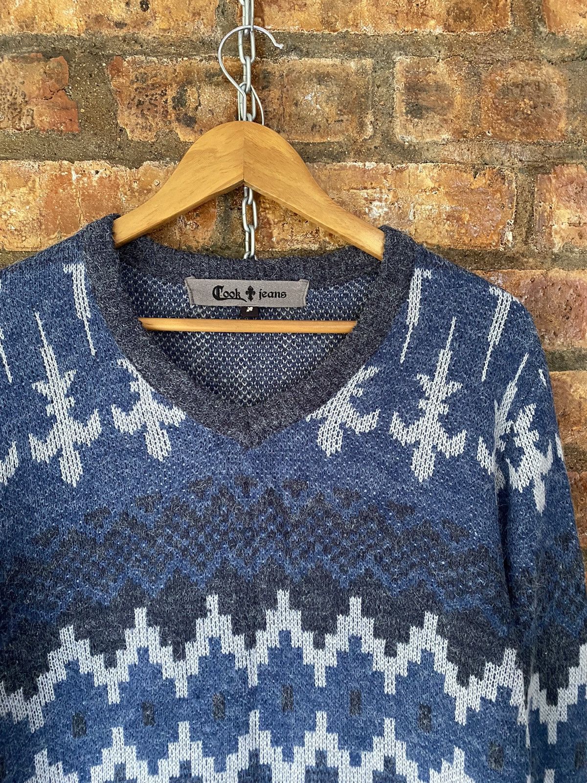 Japanese Brand Cook Japan cross mohair jacquard knit Size US L / EU 52-54 / 3 - 3 Thumbnail