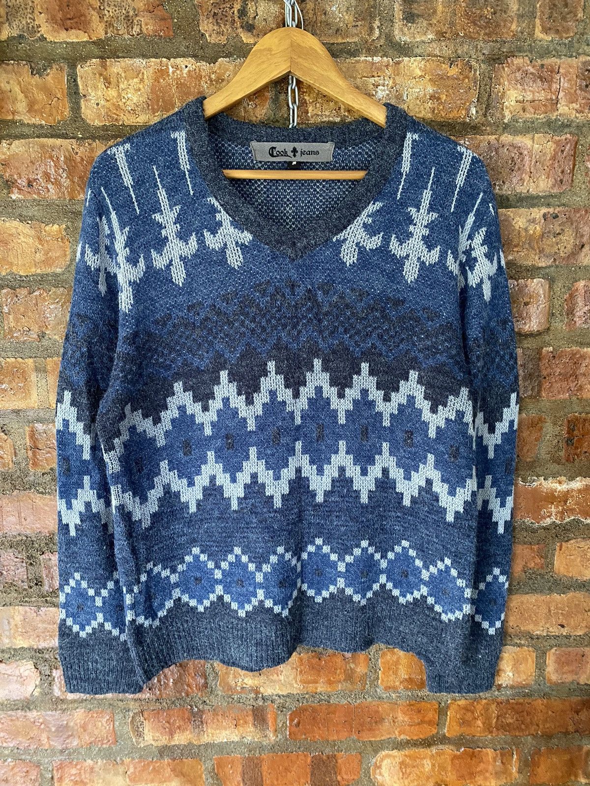 Japanese Brand Cook Japan cross mohair jacquard knit Size US L / EU 52-54 / 3 - 2 Thumbnail