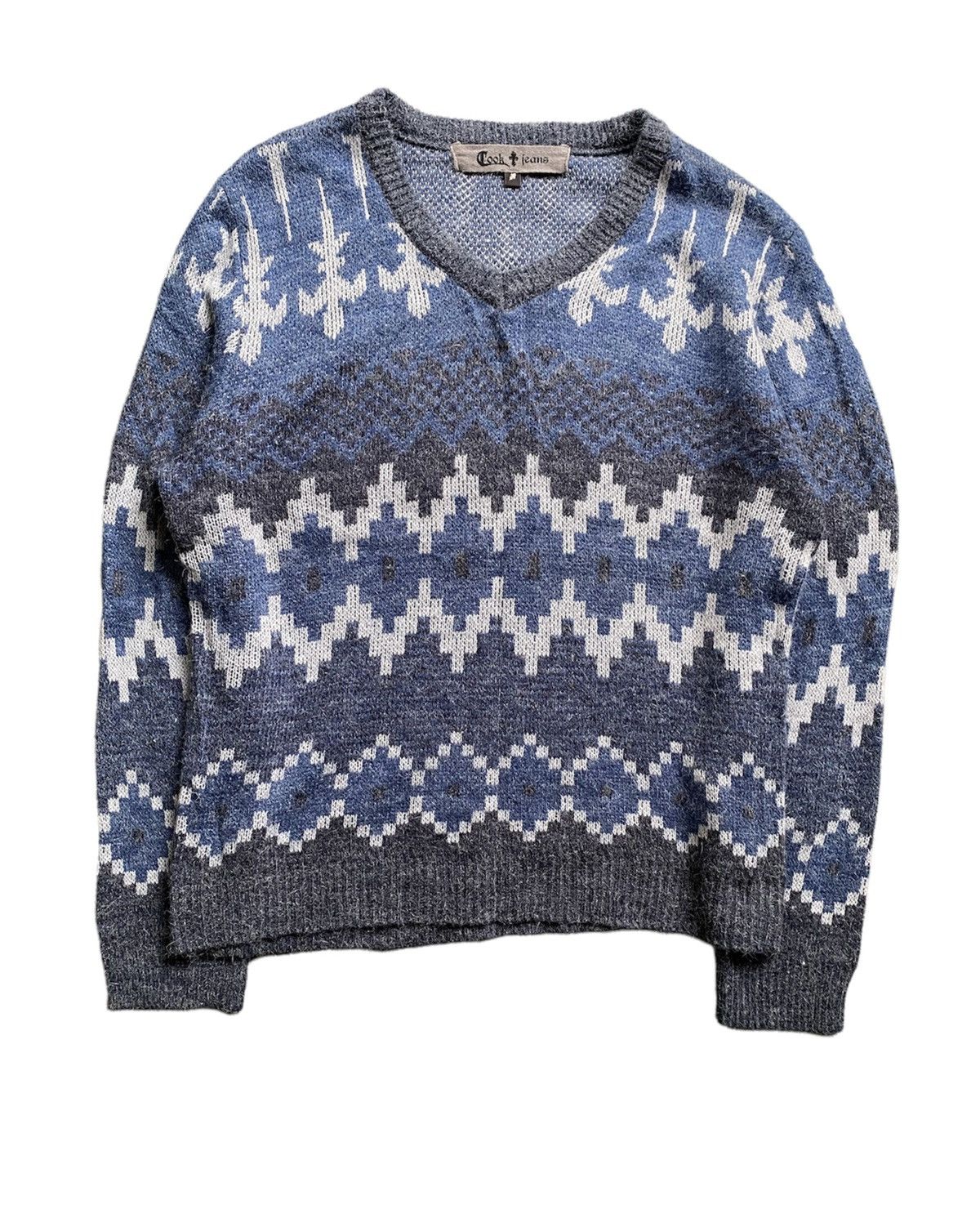 Japanese Brand Cook Japan cross mohair jacquard knit Size US L / EU 52-54 / 3 - 1 Thumbnail