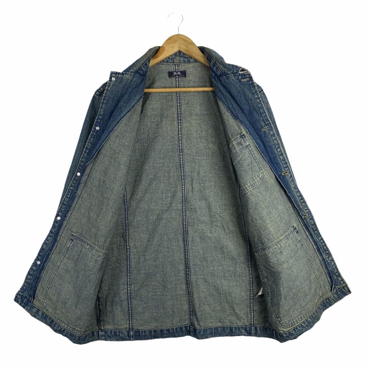 Japanese Brand × Vintage Vintage HELLO GEM Japanese Brand Worker Denim Jeans Jacket Size US L / EU 52-54 / 3 - 3 Thumbnail