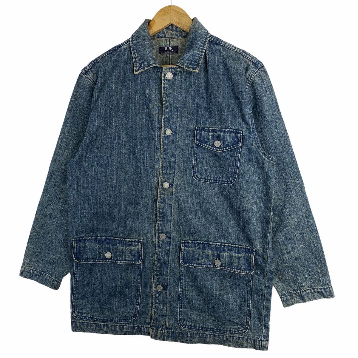 Japanese Brand × Vintage Vintage HELLO GEM Japanese Brand Worker Denim Jeans Jacket Size US L / EU 52-54 / 3 - 4 Thumbnail