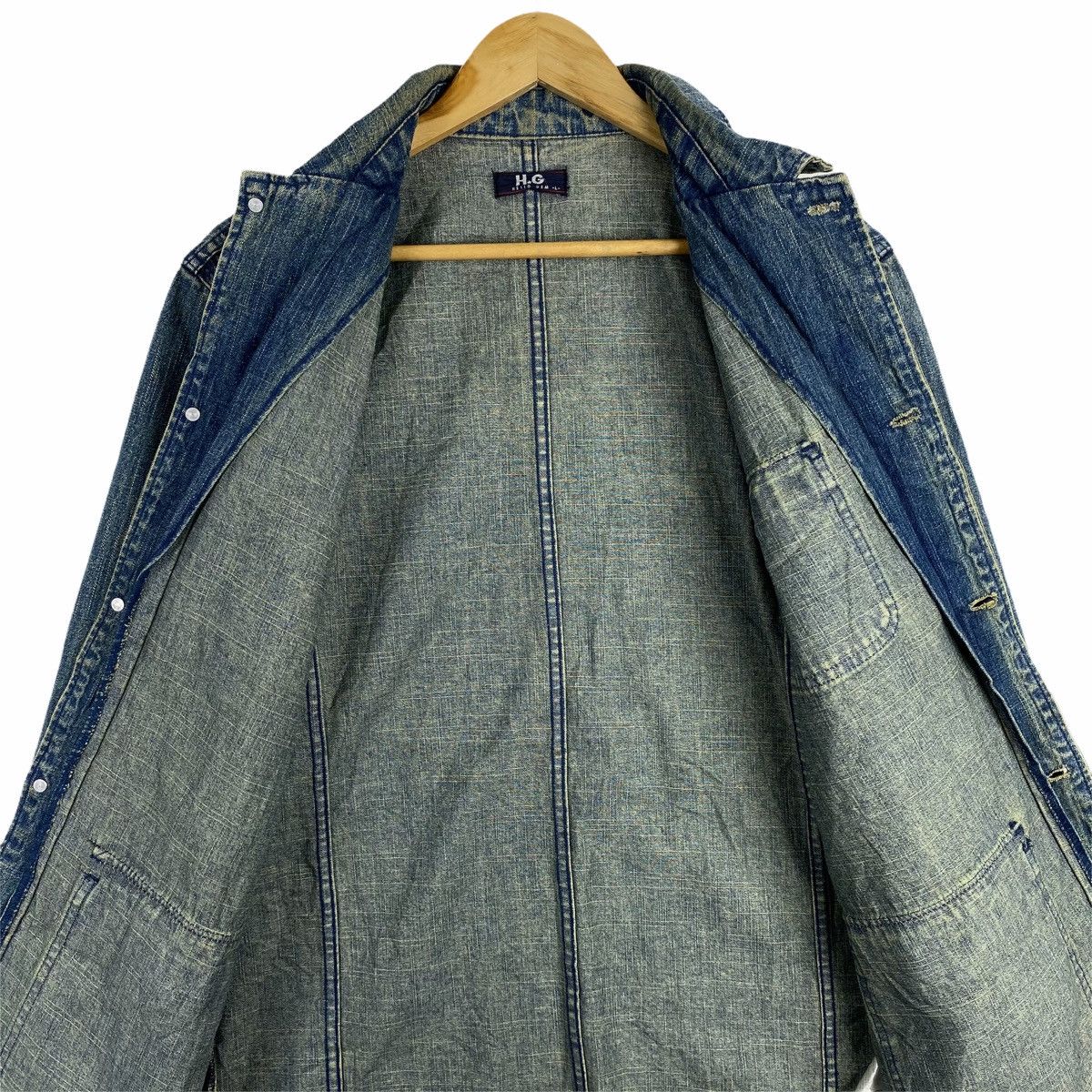 Japanese Brand × Vintage Vintage HELLO GEM Japanese Brand Worker Denim Jeans Jacket Size US L / EU 52-54 / 3 - 6 Thumbnail