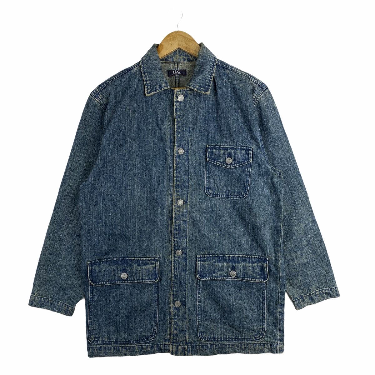Japanese Brand × Vintage Vintage HELLO GEM Japanese Brand Worker Denim Jeans Jacket Size US L / EU 52-54 / 3 - 1 Thumbnail
