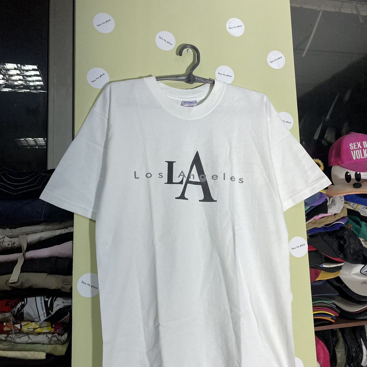 Vintage Vintage 90s LA Los Angeles Graphic Logo Tee White Denim L Size US L / EU 52-54 / 3 - 3 Thumbnail