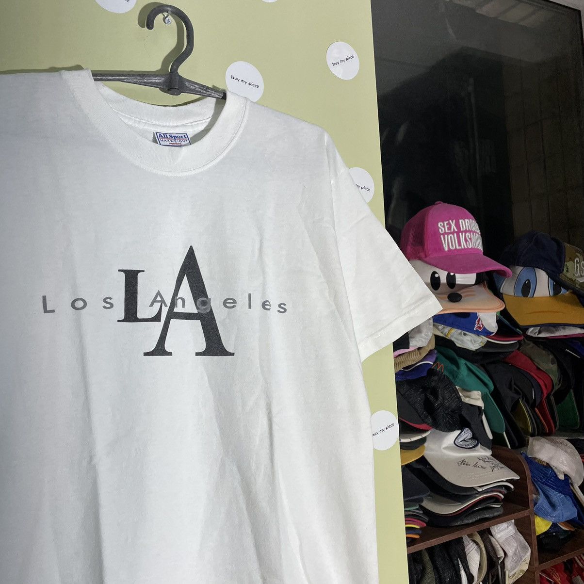 Vintage Vintage 90s LA Los Angeles Graphic Logo Tee White Denim L Size US L / EU 52-54 / 3 - 2 Thumbnail