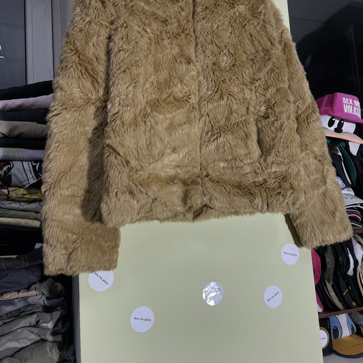 Vintage Vintage Y2K Mohair Teddy Bomber Jacket Hypebeast Tan Slim M Size M / US 6-8 / IT 42-44 - 4 Thumbnail