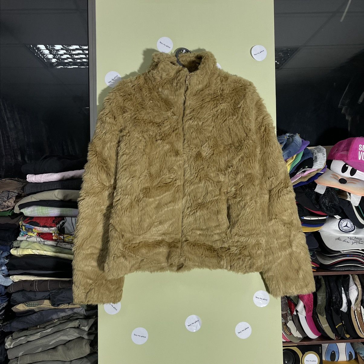 Vintage Vintage Y2K Mohair Teddy Bomber Jacket Hypebeast Tan Slim M Size M / US 6-8 / IT 42-44 - 2 Thumbnail