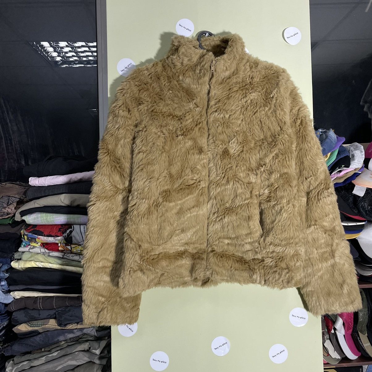 Vintage Vintage Y2K Mohair Teddy Bomber Jacket Hypebeast Tan Slim M Size M / US 6-8 / IT 42-44 - 3 Thumbnail