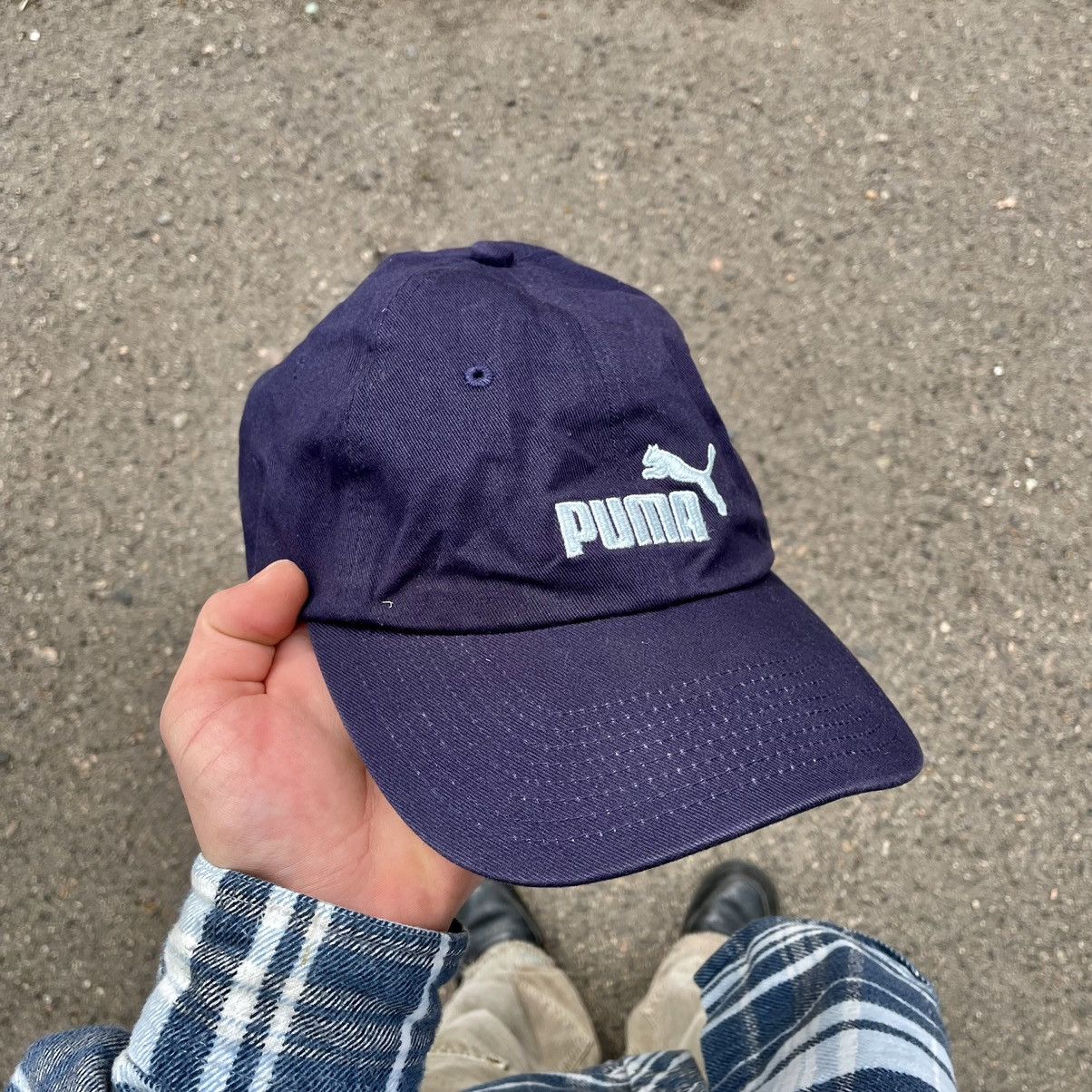 Vintage Vintage Puma Logo Cap Navy Streetwear Skate Slim Tapered OS Size ONE SIZE - 1 Thumbnail