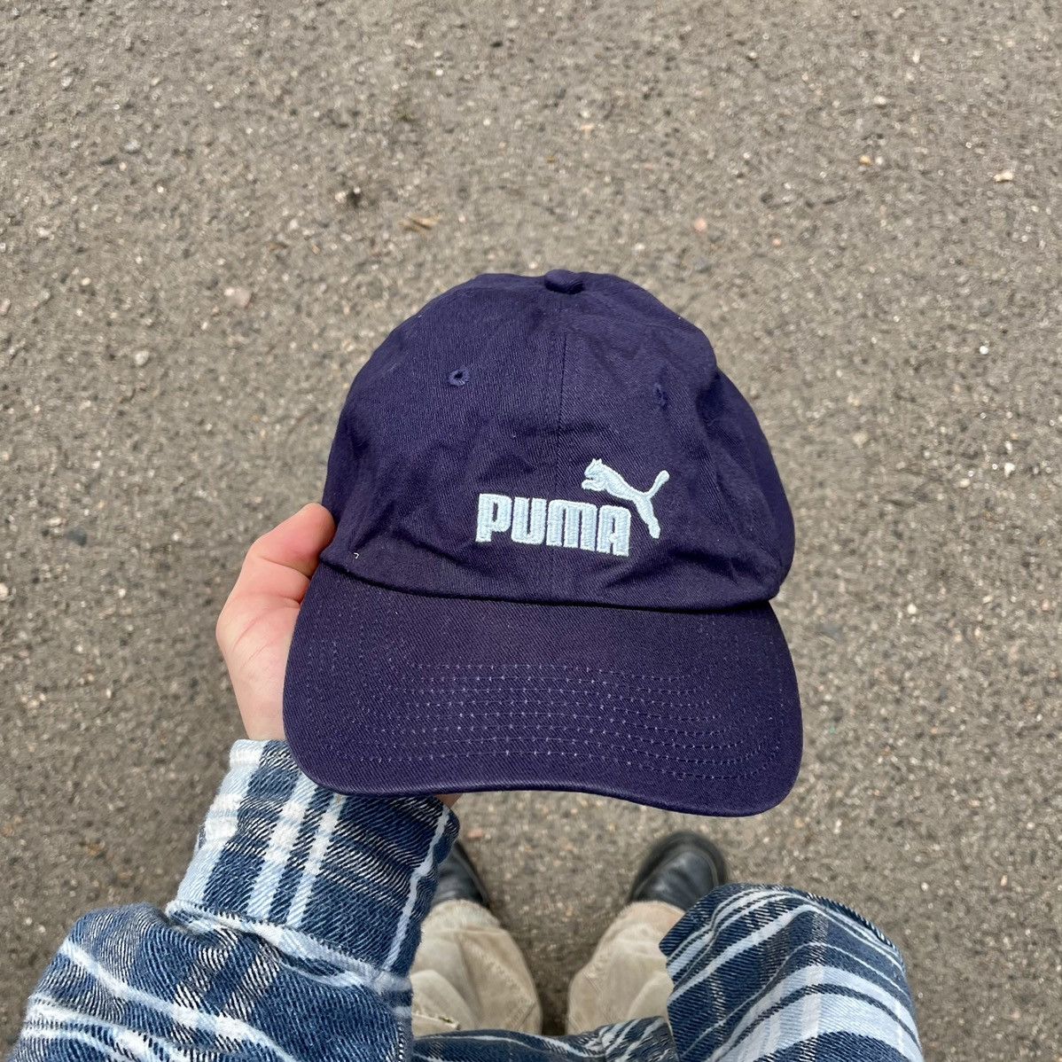 Vintage Vintage Puma Logo Cap Navy Streetwear Skate Slim Tapered OS Size ONE SIZE - 3 Thumbnail