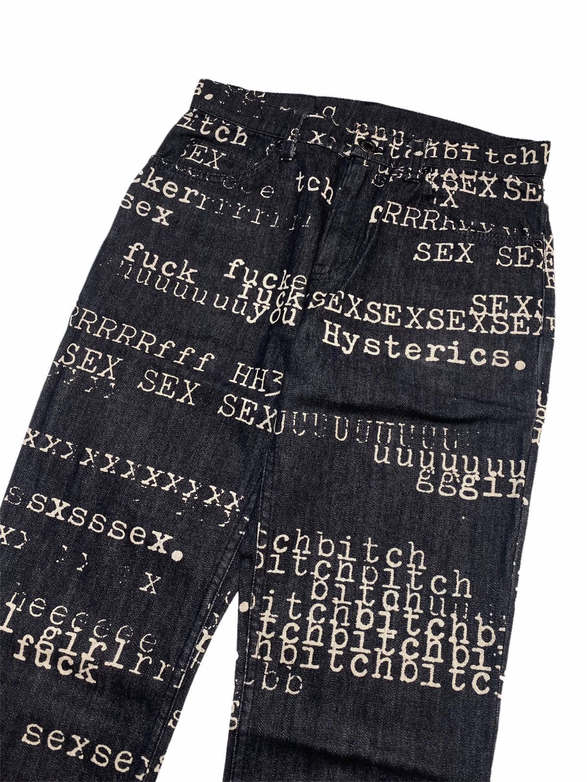 Hysteric Glamour 1990s Hysteric Glamour XXX Typewriter Denim Pants Size US 28 / EU 44 - 4 Thumbnail