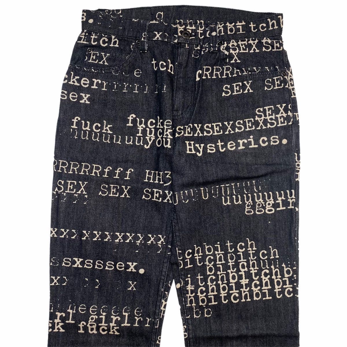 Hysteric Glamour 1990s Hysteric Glamour XXX Typewriter Denim Pants Size US 28 / EU 44 - 2 Thumbnail