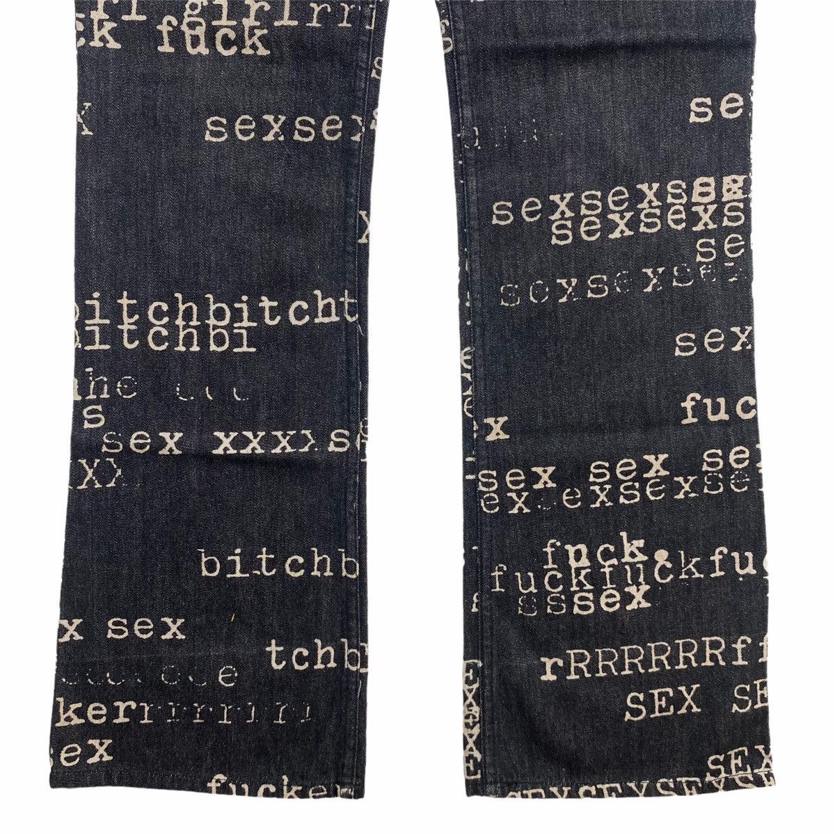 Hysteric Glamour 1990s Hysteric Glamour XXX Typewriter Denim Pants Size US 28 / EU 44 - 3 Thumbnail