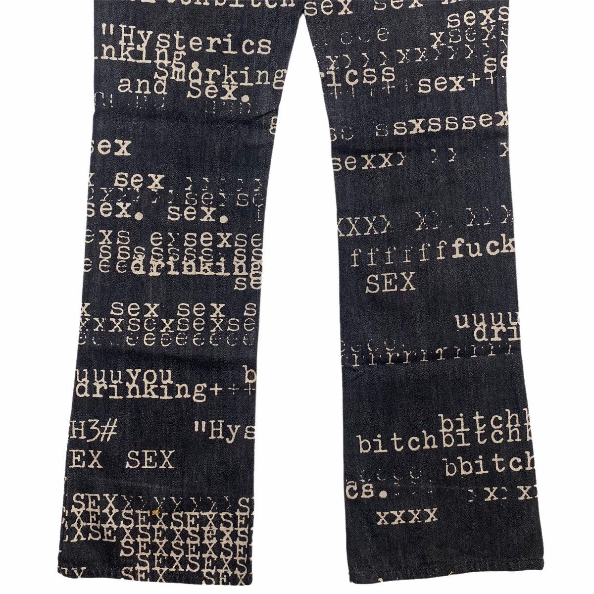 Hysteric Glamour 1990s Hysteric Glamour XXX Typewriter Denim Pants Size US 28 / EU 44 - 6 Thumbnail