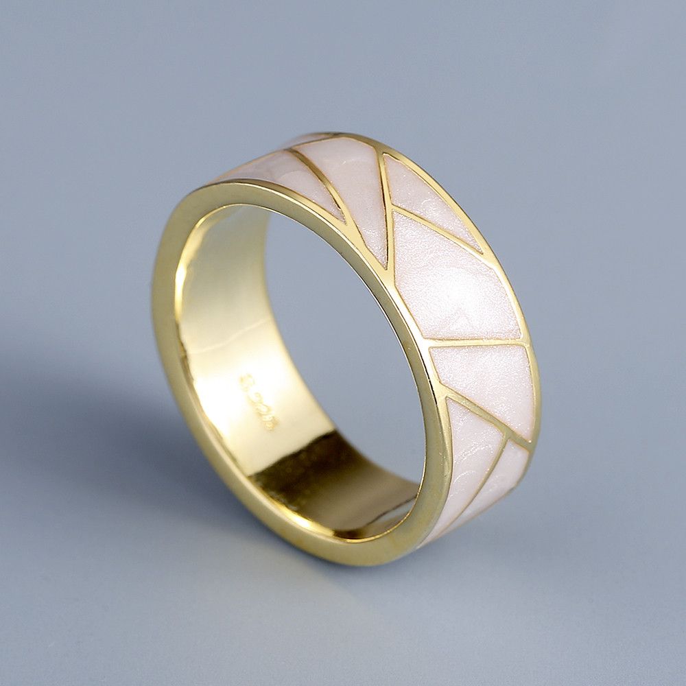 Jewelry 316L Stainless Steel Epoxy Handmade Enamel Ring Size ONE SIZE - 3 Thumbnail