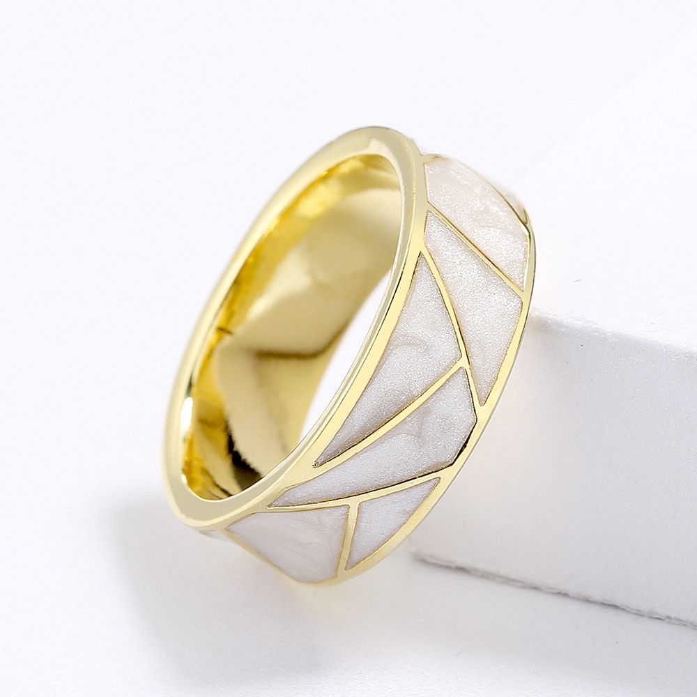 Jewelry 316L Stainless Steel Epoxy Handmade Enamel Ring Size ONE SIZE - 2 Thumbnail
