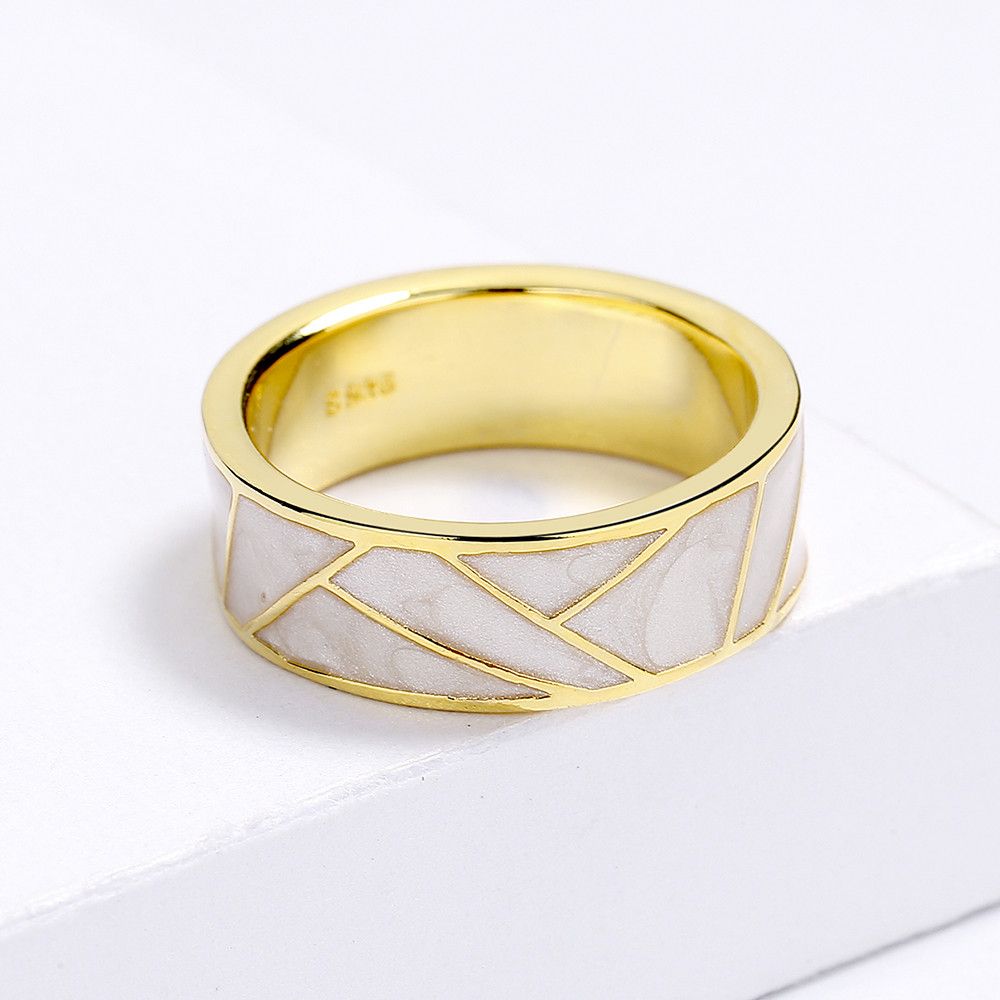 Jewelry 316L Stainless Steel Epoxy Handmade Enamel Ring Size ONE SIZE - 1 Thumbnail