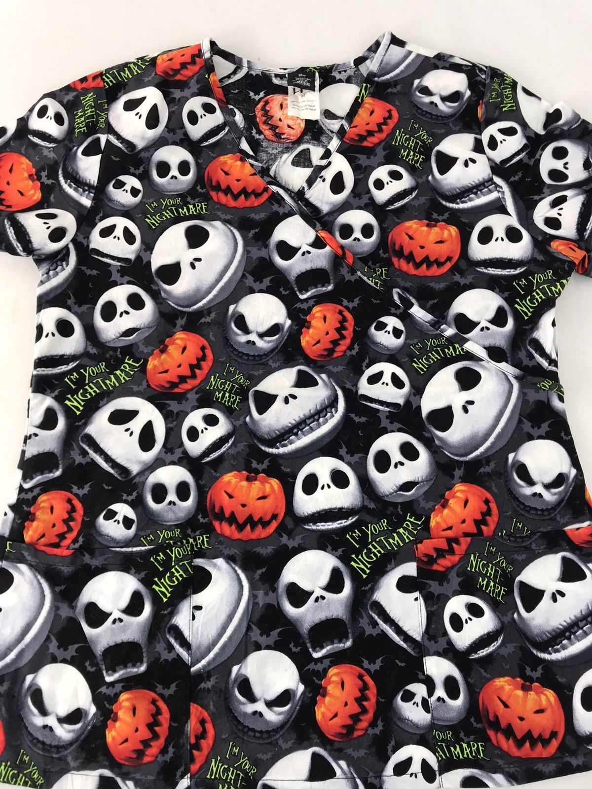 Disney Tim Burton The Nightmare Before Christmas Scrub Shirt Size M / US 6-8 / IT 42-44 - 3 Thumbnail