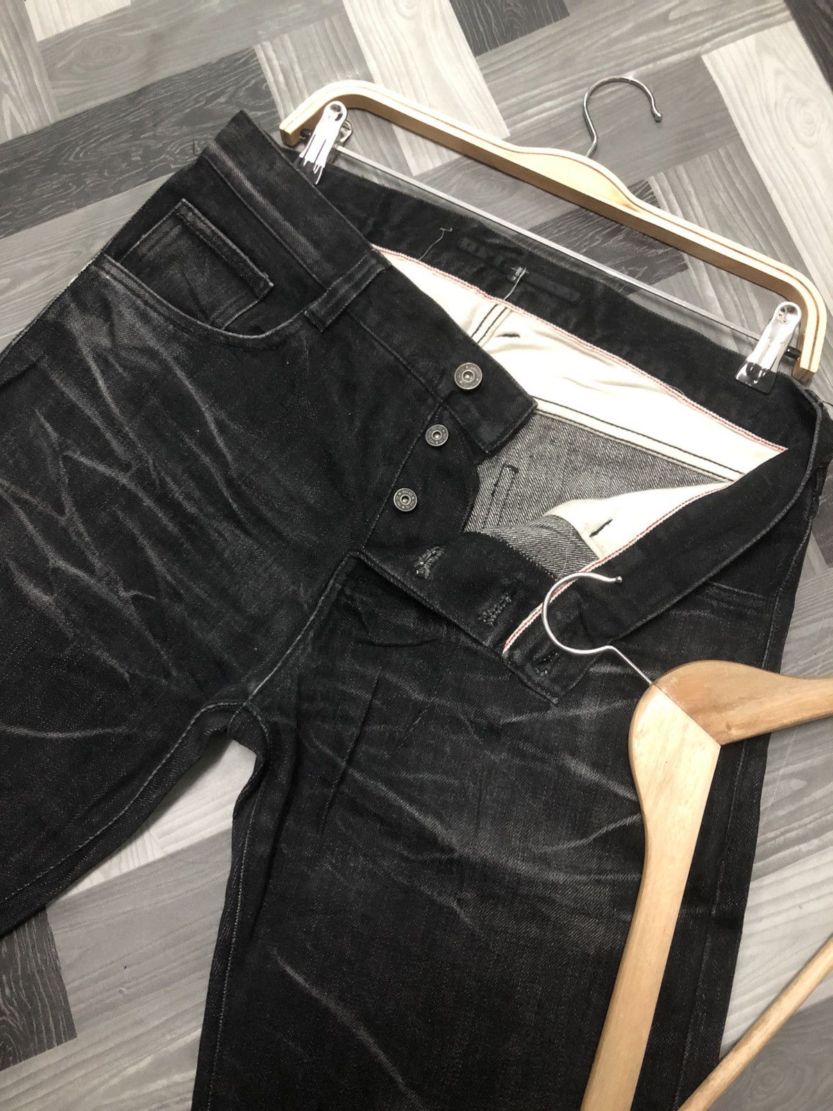 Japanese Brand × NO ID NO ID SELVEDGE DENIM NICE WHISKER HONEYCOMB DISTRESSED Size US 34 / EU 50 - 4 Thumbnail