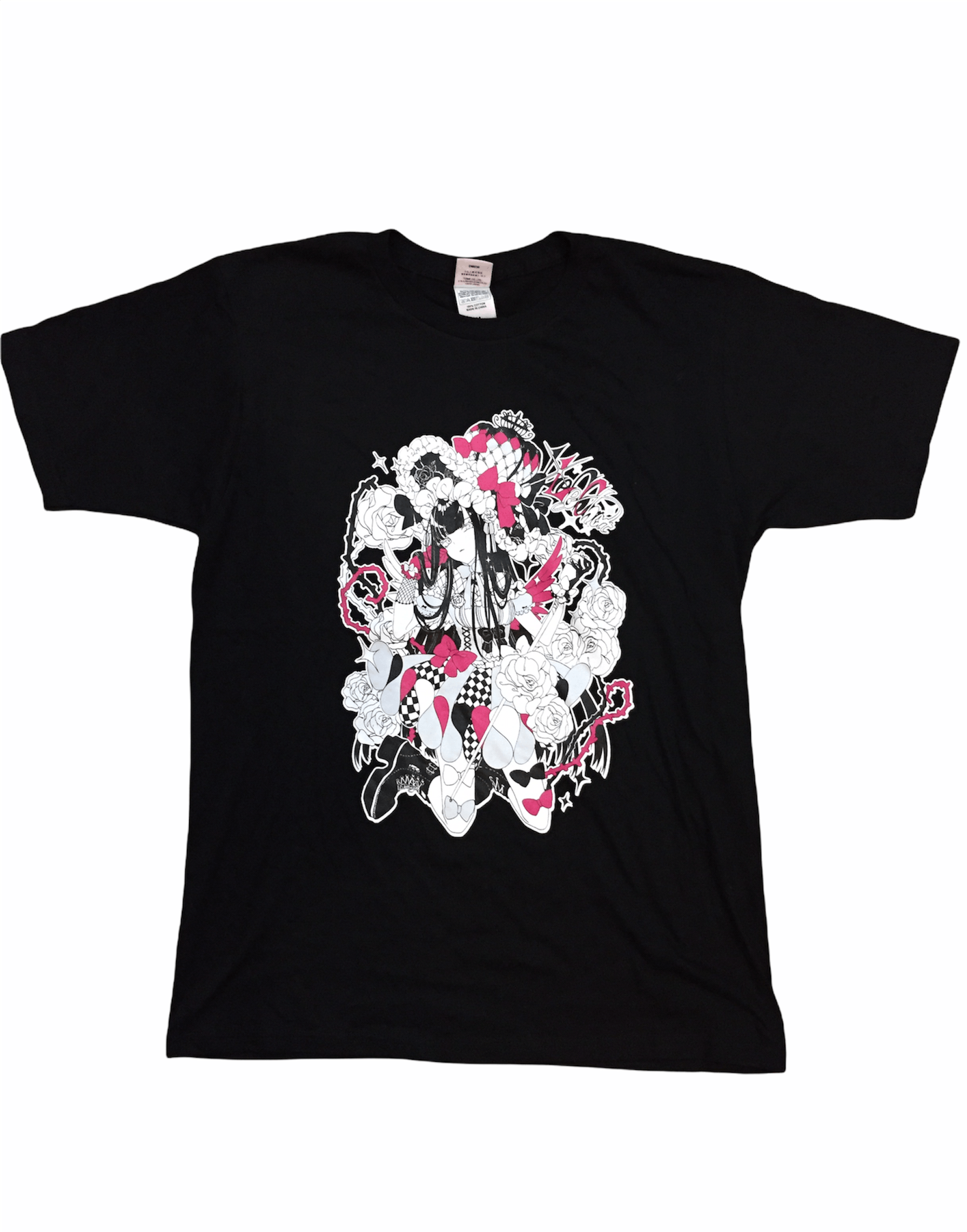 image of Japanese Anima Pin Up Girl Tee in Black, Men's (Size Medium)