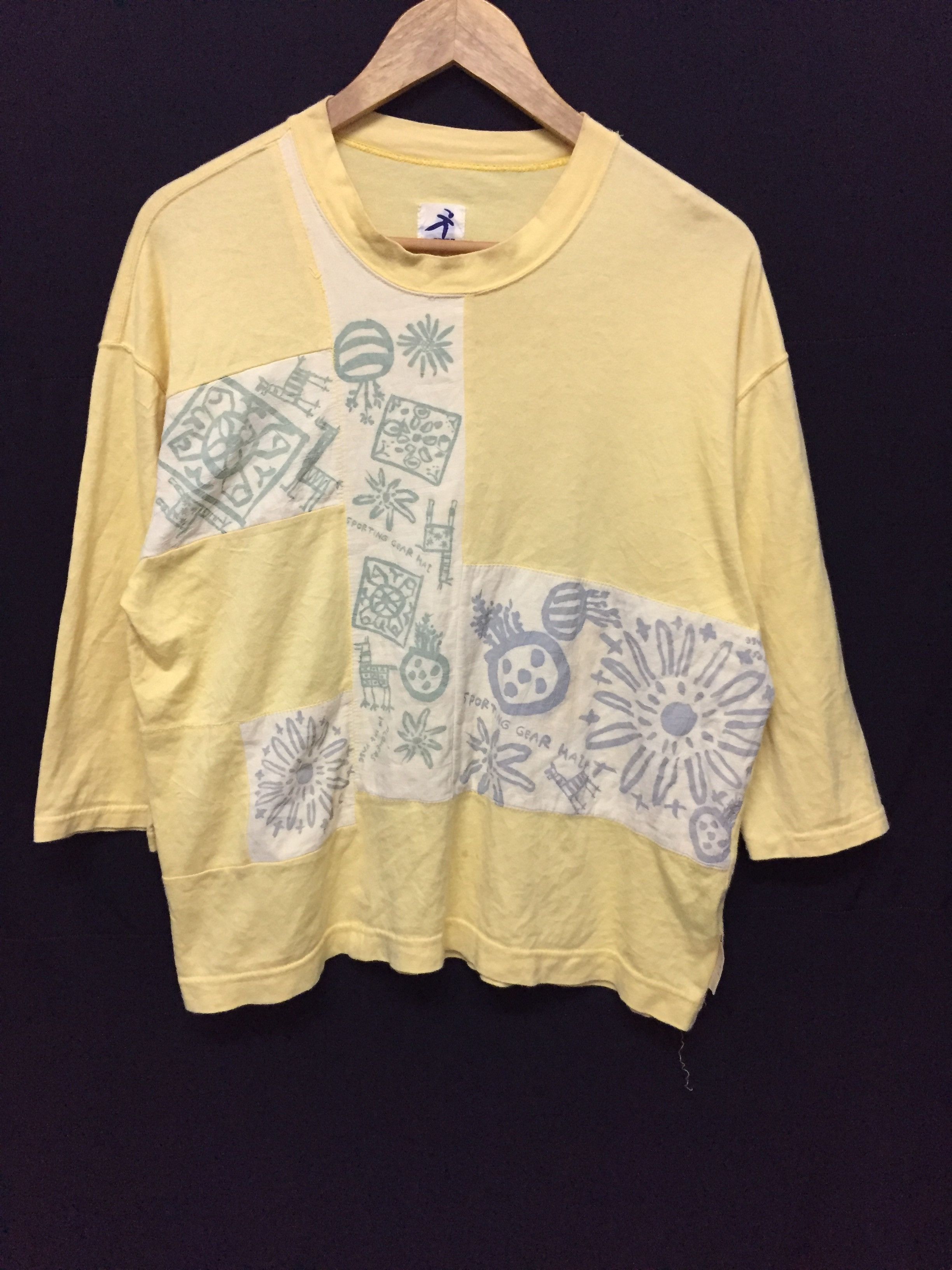 Hai Sporting Gear × Issey Miyake 90's Trojan Horse patchwork 3 quarter shirt Size M / US 6-8 / IT 42-44 - 2 Thumbnail