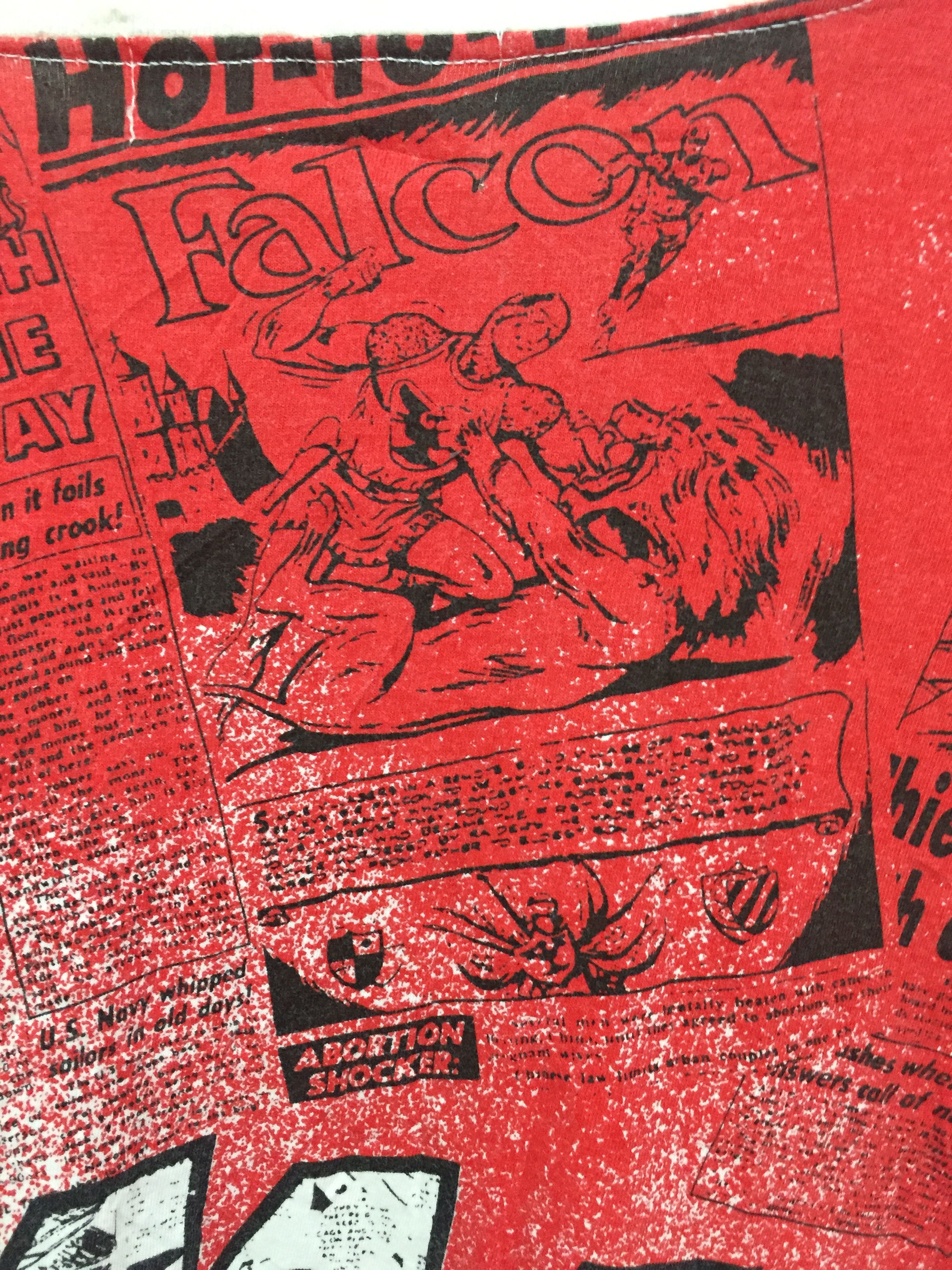 Marvel Comics 1990s Falcon Newspaper all over print Promo tee akira Size US L / EU 52-54 / 3 - 11 Thumbnail