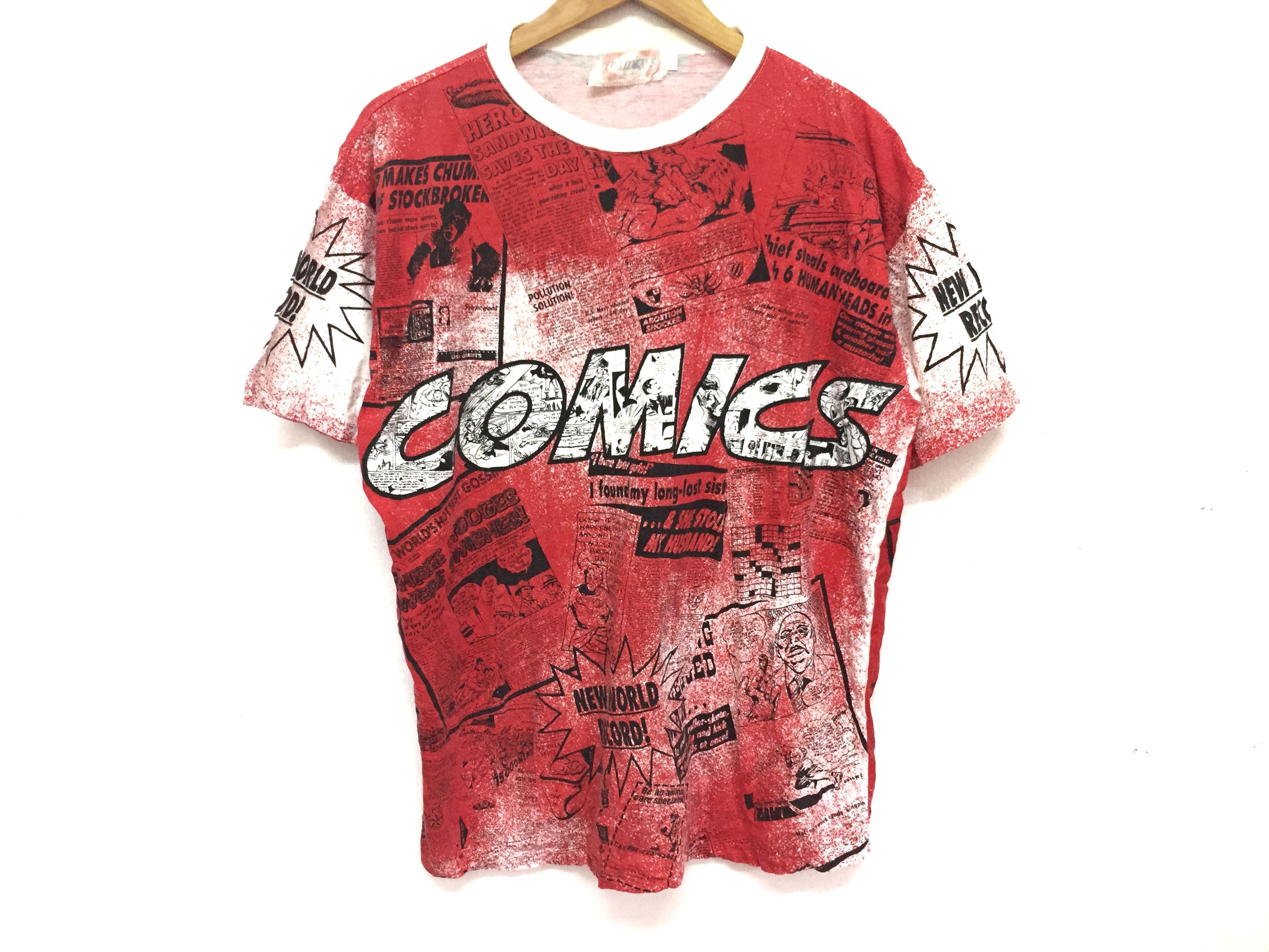 Marvel Comics 1990s Falcon Newspaper all over print Promo tee akira Size US L / EU 52-54 / 3 - 2 Thumbnail