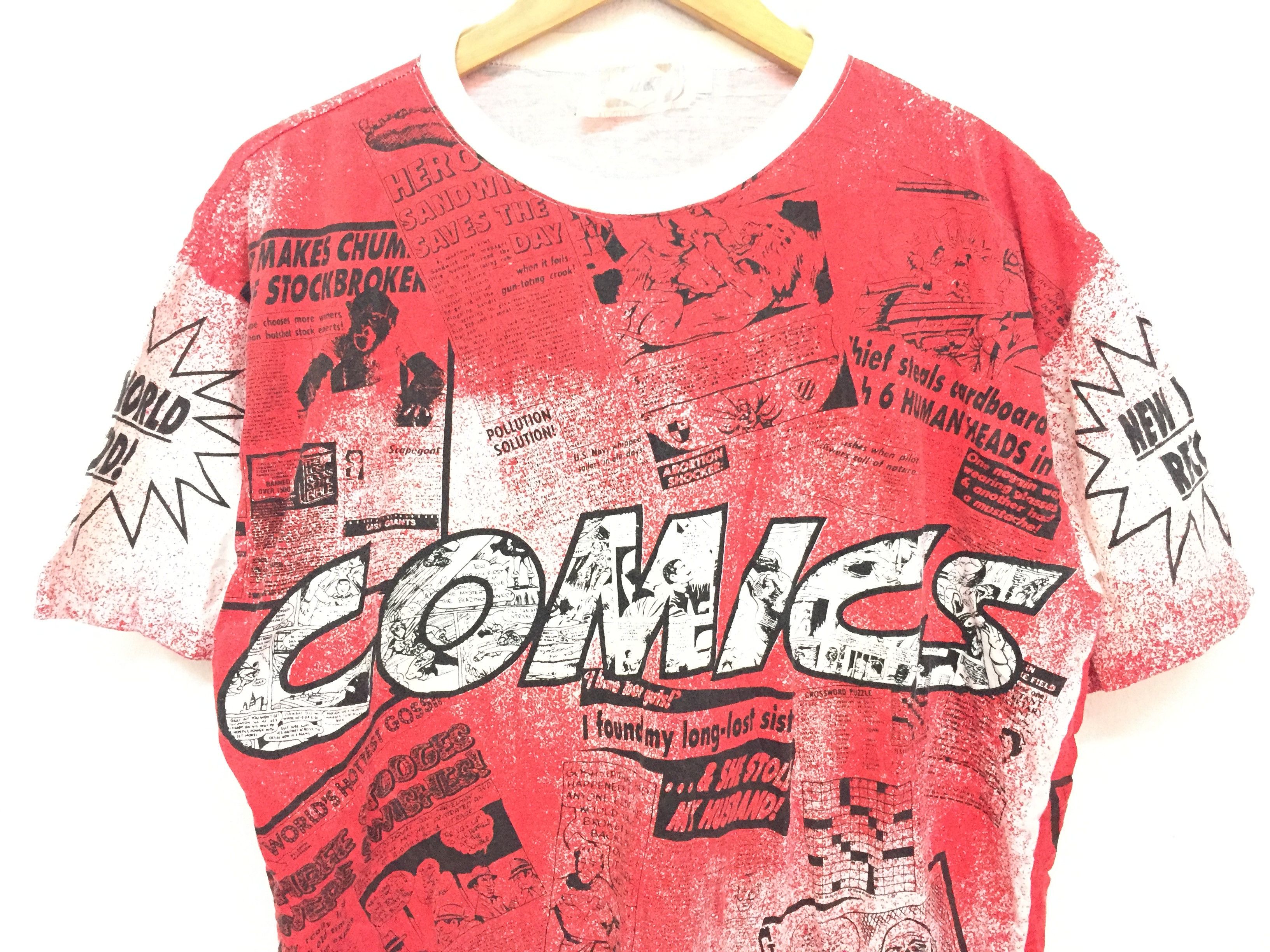 Marvel Comics 1990s Falcon Newspaper all over print Promo tee akira Size US L / EU 52-54 / 3 - 4 Thumbnail