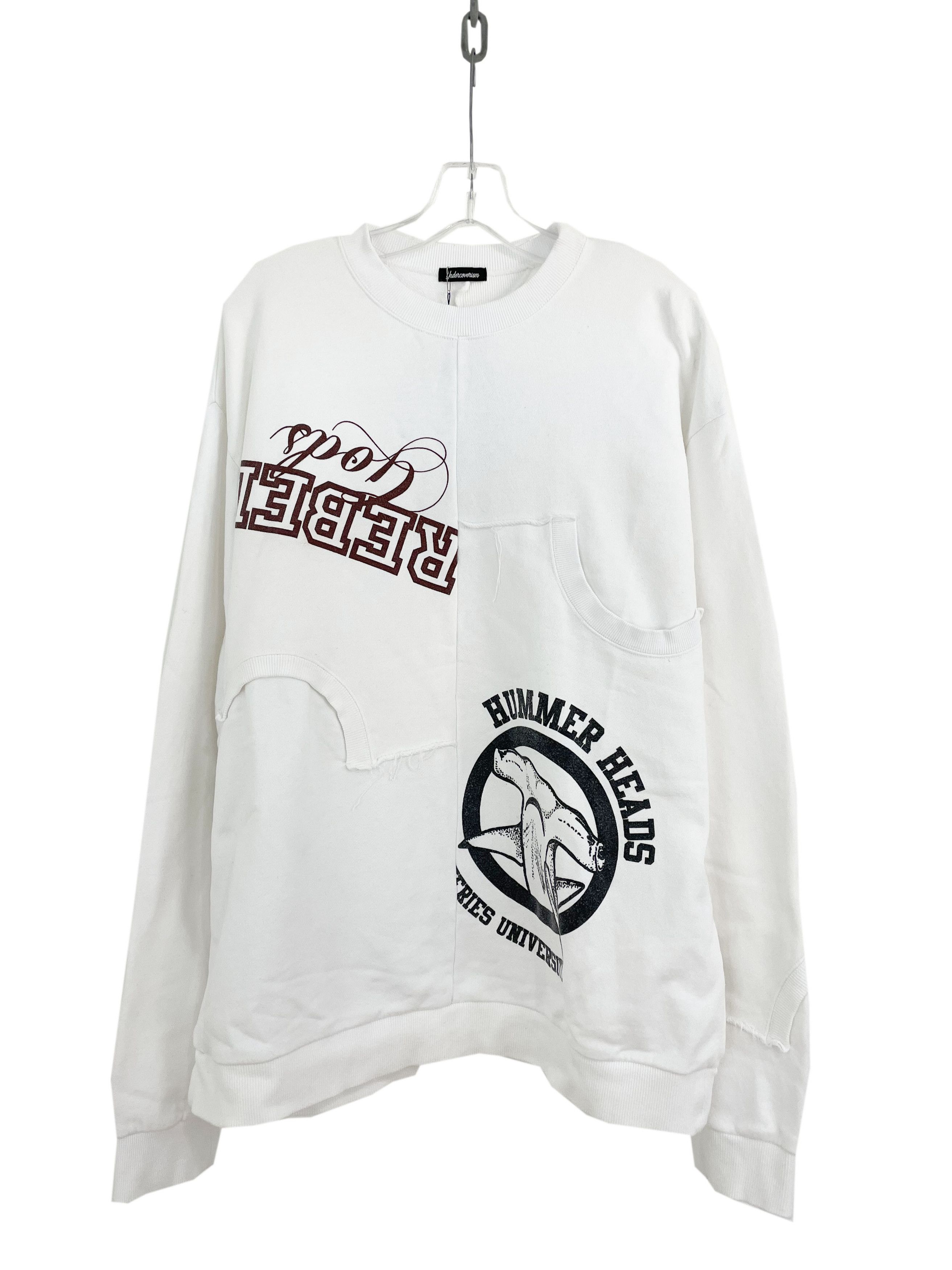 image of Undercover Ss22 Rebel Gods Hybrid Sweater in White, Men's (Size XL)