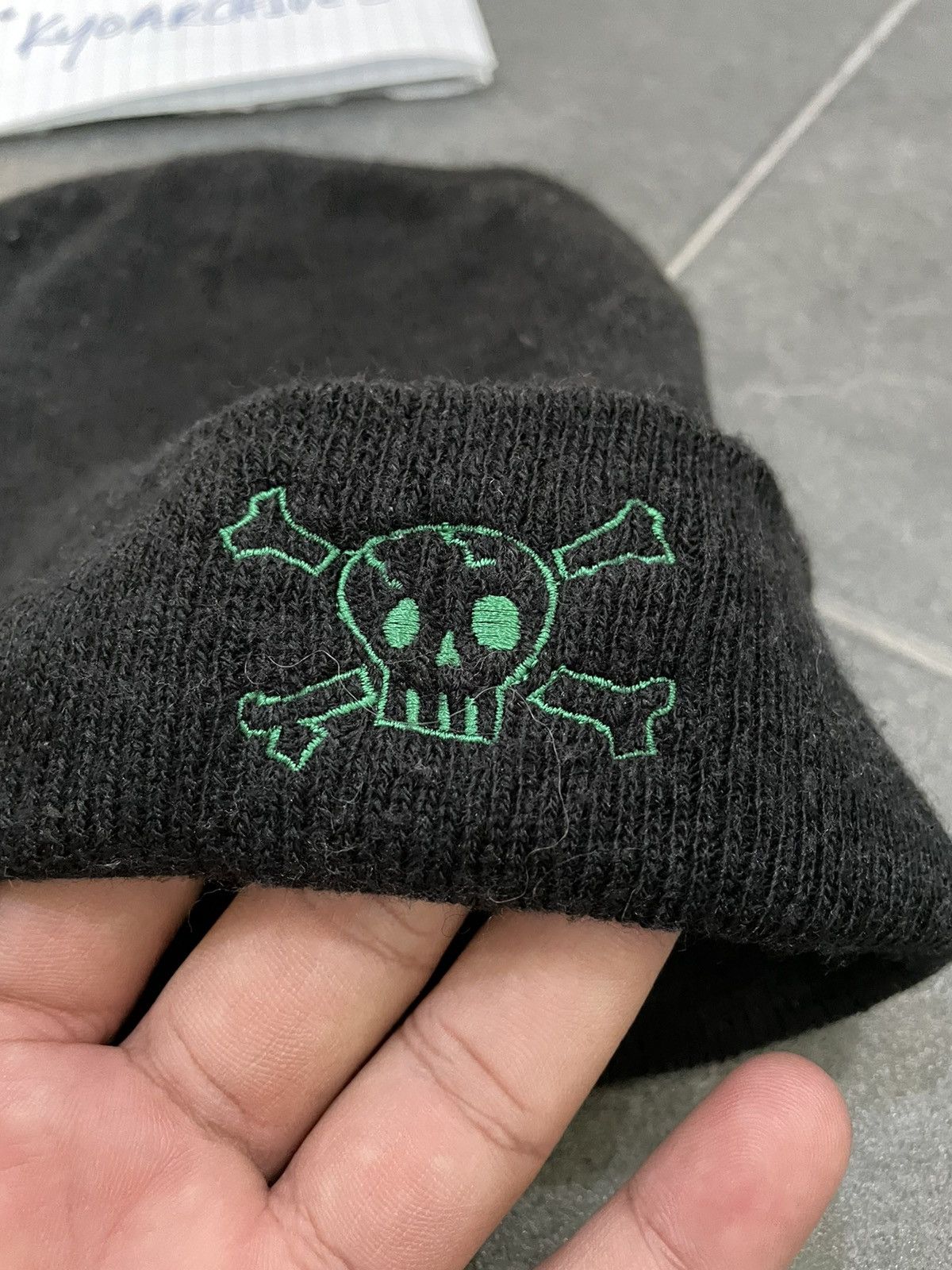 Japanese Brand SIRMIONE SKULL BLACK BEANIE Size ONE SIZE - 3 Thumbnail