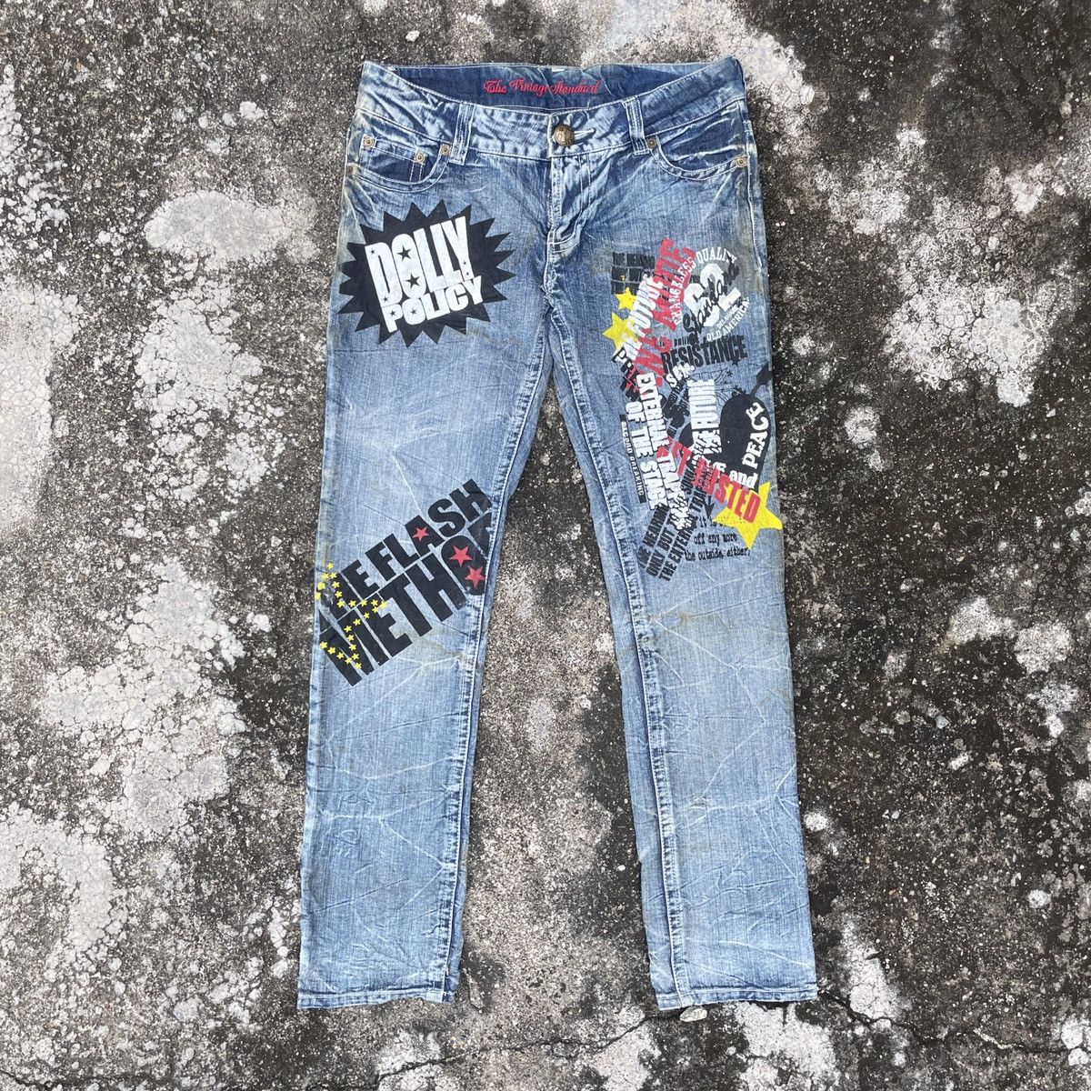 Other Vintage Unbranded Skulls Denim Jeans Size 34" / US 12 / IT 48 - 1 Thumbnail