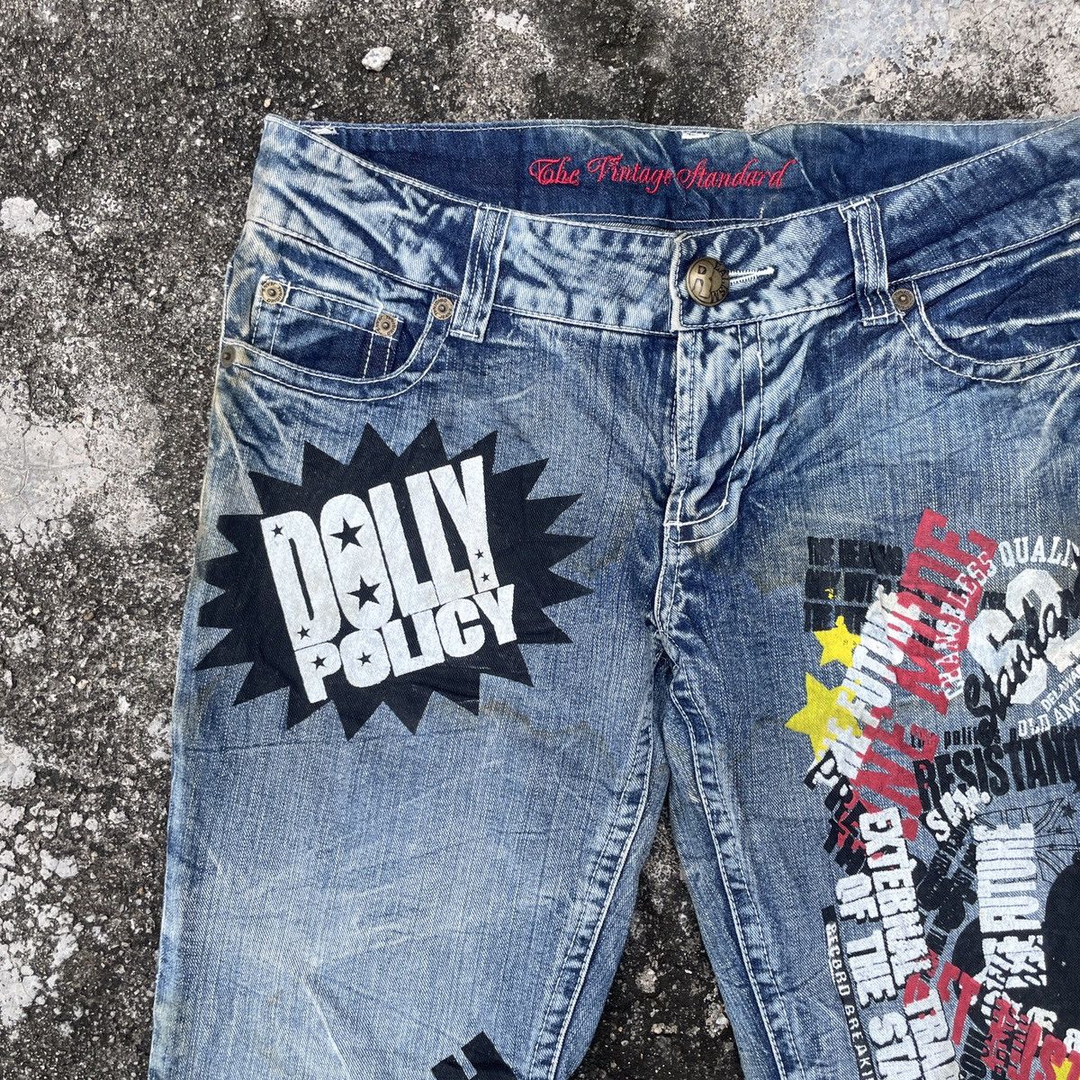 Other Vintage Unbranded Skulls Denim Jeans Size 34" / US 12 / IT 48 - 3 Thumbnail
