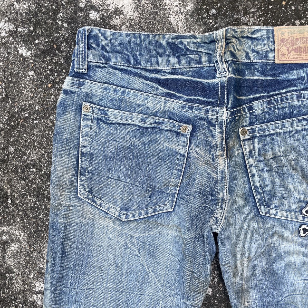 Other Vintage Unbranded Skulls Denim Jeans Size 34" / US 12 / IT 48 - 9 Thumbnail