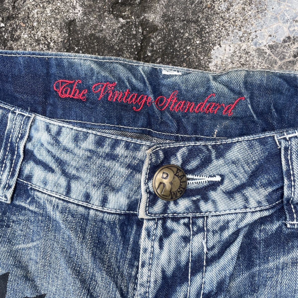 Other Vintage Unbranded Skulls Denim Jeans Size 34" / US 12 / IT 48 - 5 Thumbnail