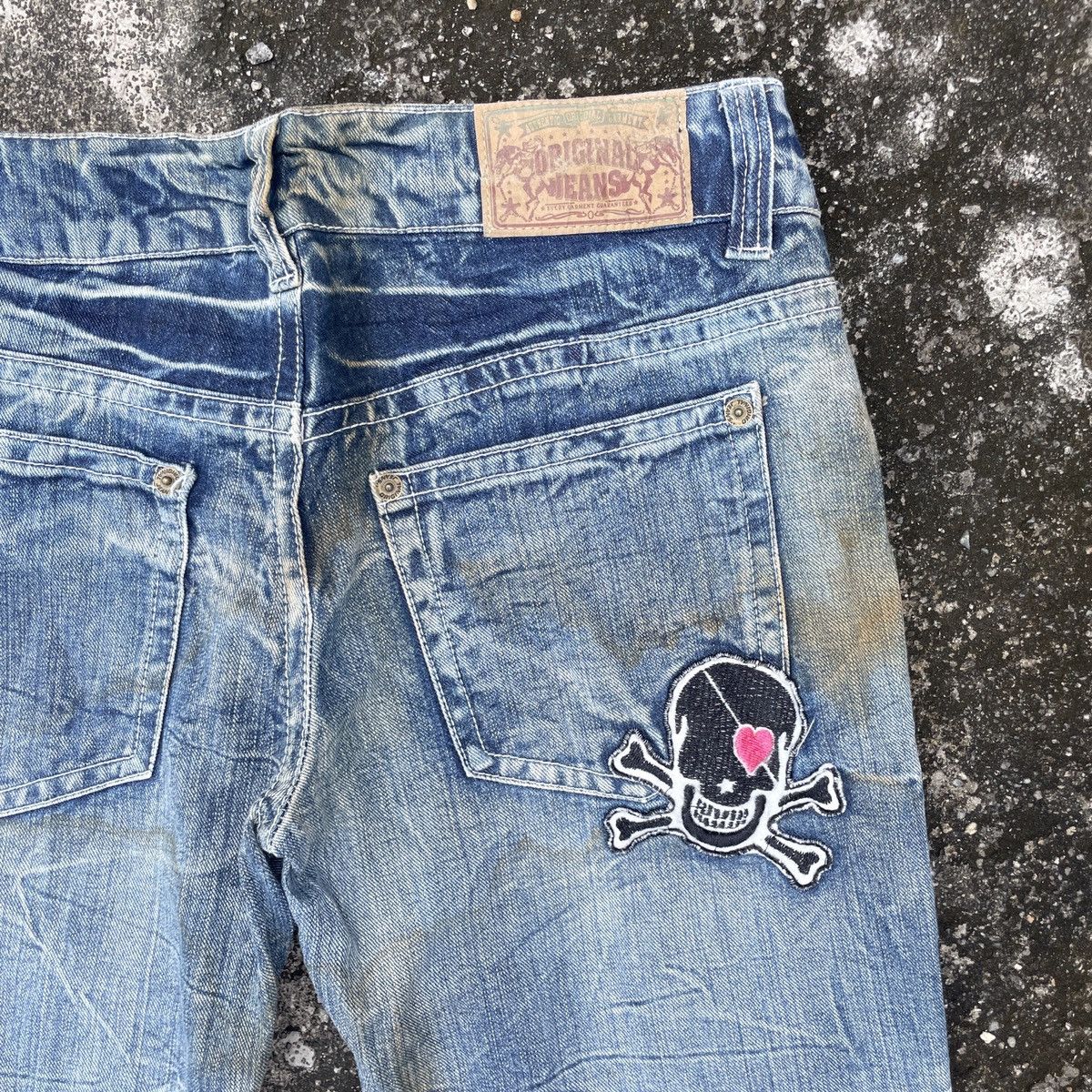 Other Vintage Unbranded Skulls Denim Jeans Size 34" / US 12 / IT 48 - 8 Thumbnail