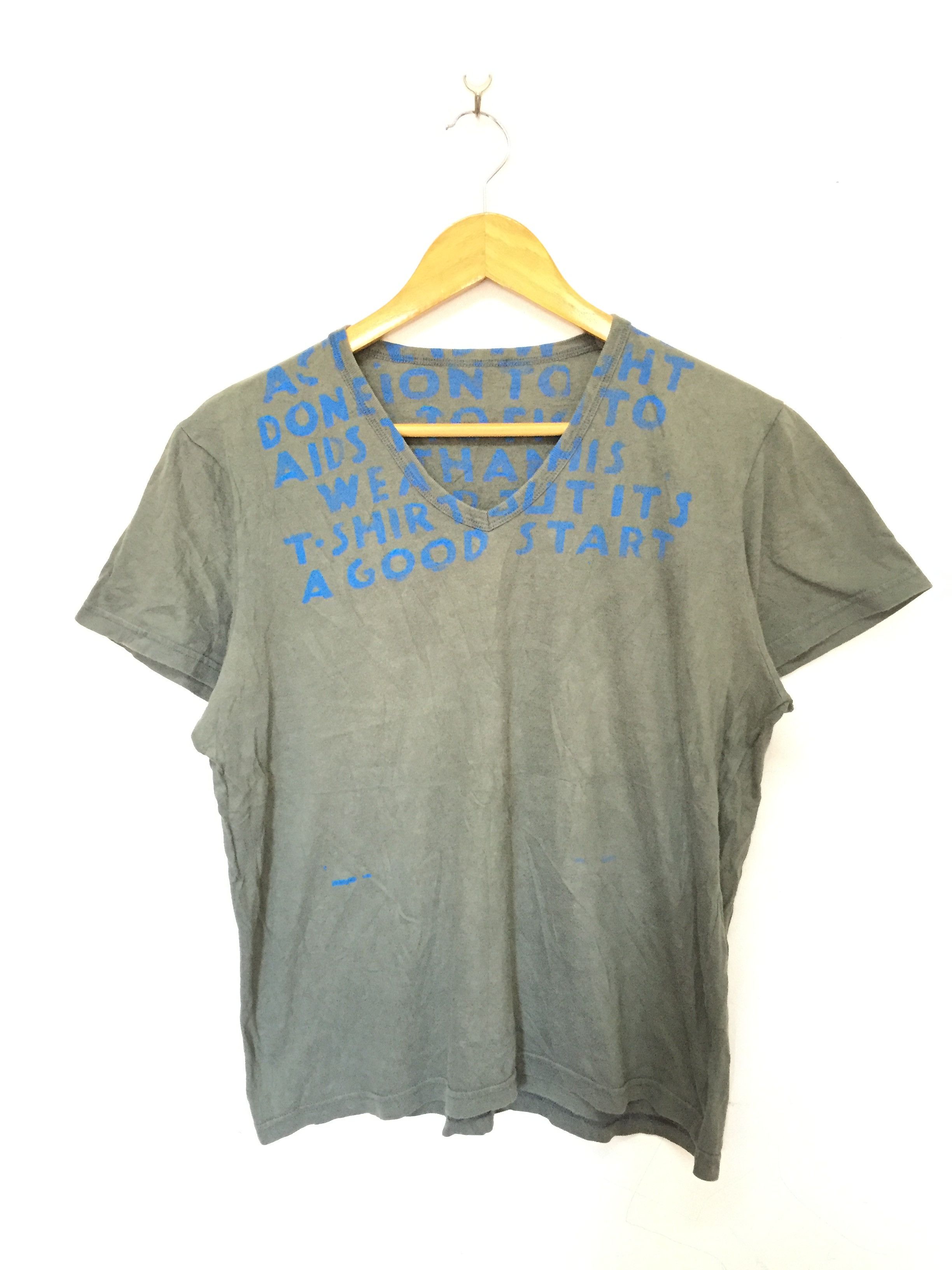 Maison Margiela 90's Aids Olive by Miss deanna hand printing Size US S / EU 44-46 / 1 - 2 Thumbnail