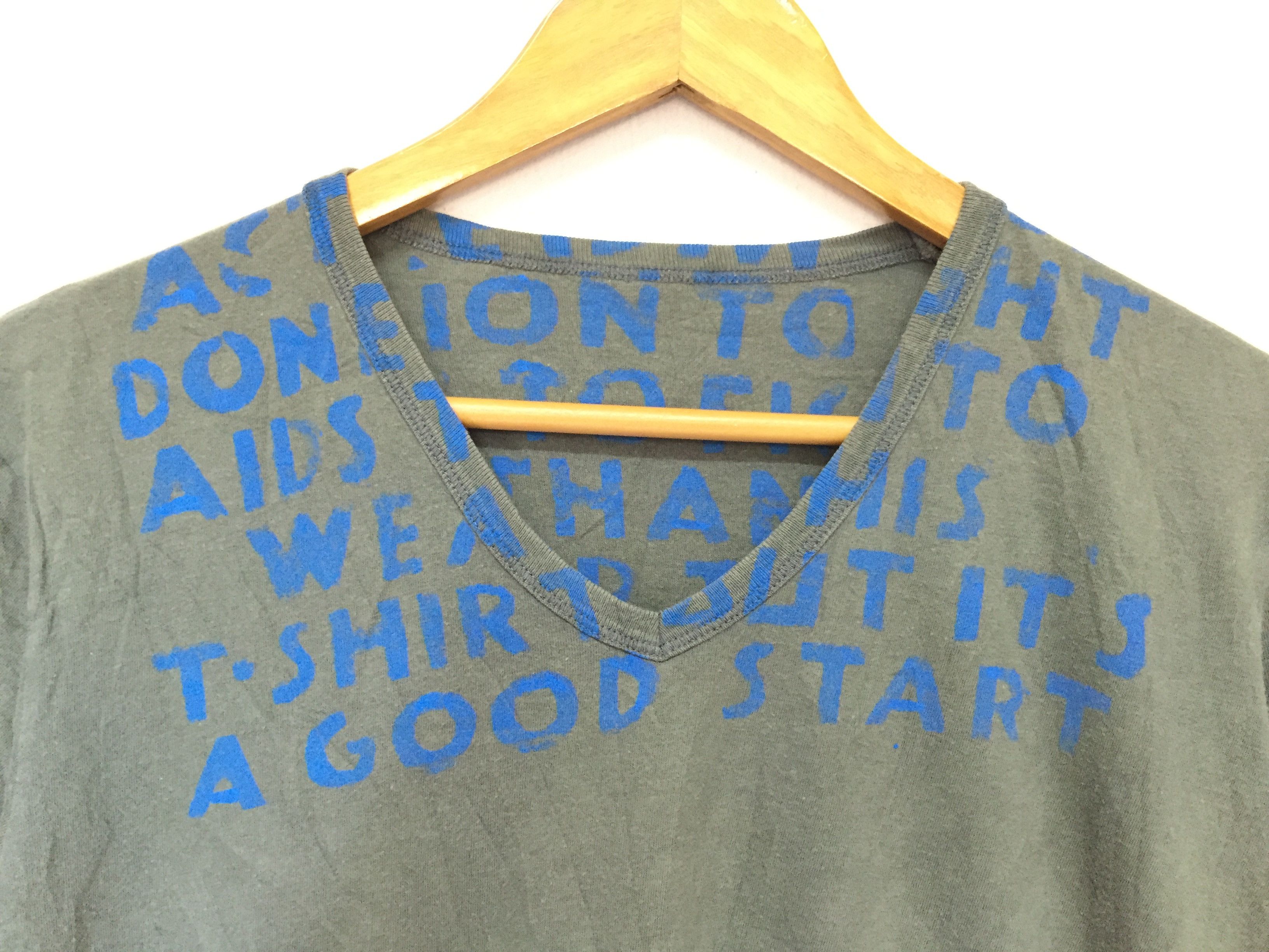 Maison Margiela 90's Aids Olive by Miss deanna hand printing Size US S / EU 44-46 / 1 - 3 Thumbnail