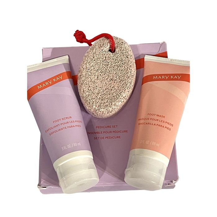 Burberry Mary Kay Pedicure Foot Scrub Mask Pumice Stone 3pc Set NEW