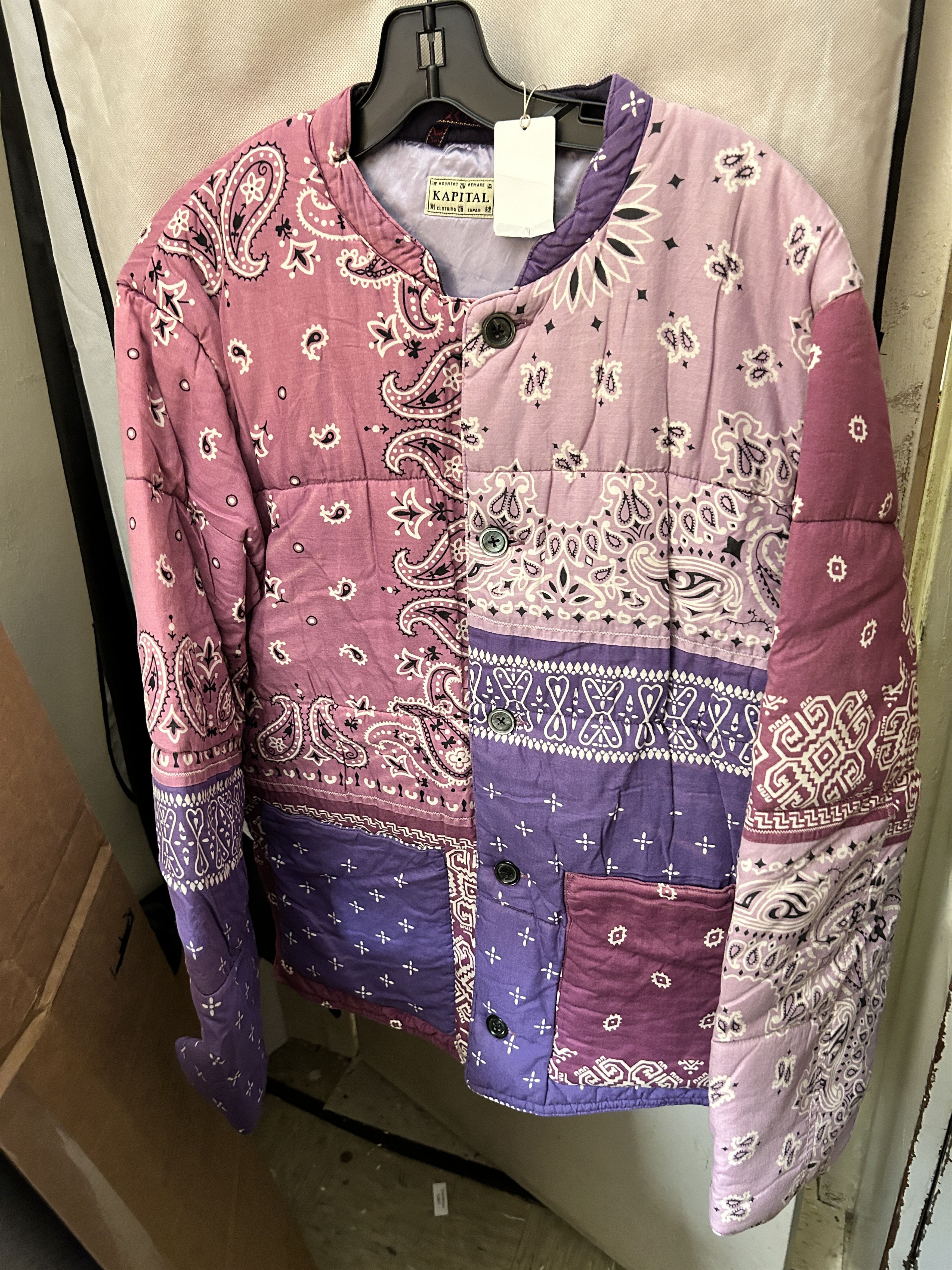 Kapital bandana quilted padded jacket purple patchwork blouson Size US L / EU 52-54 / 3 - 1 Thumbnail