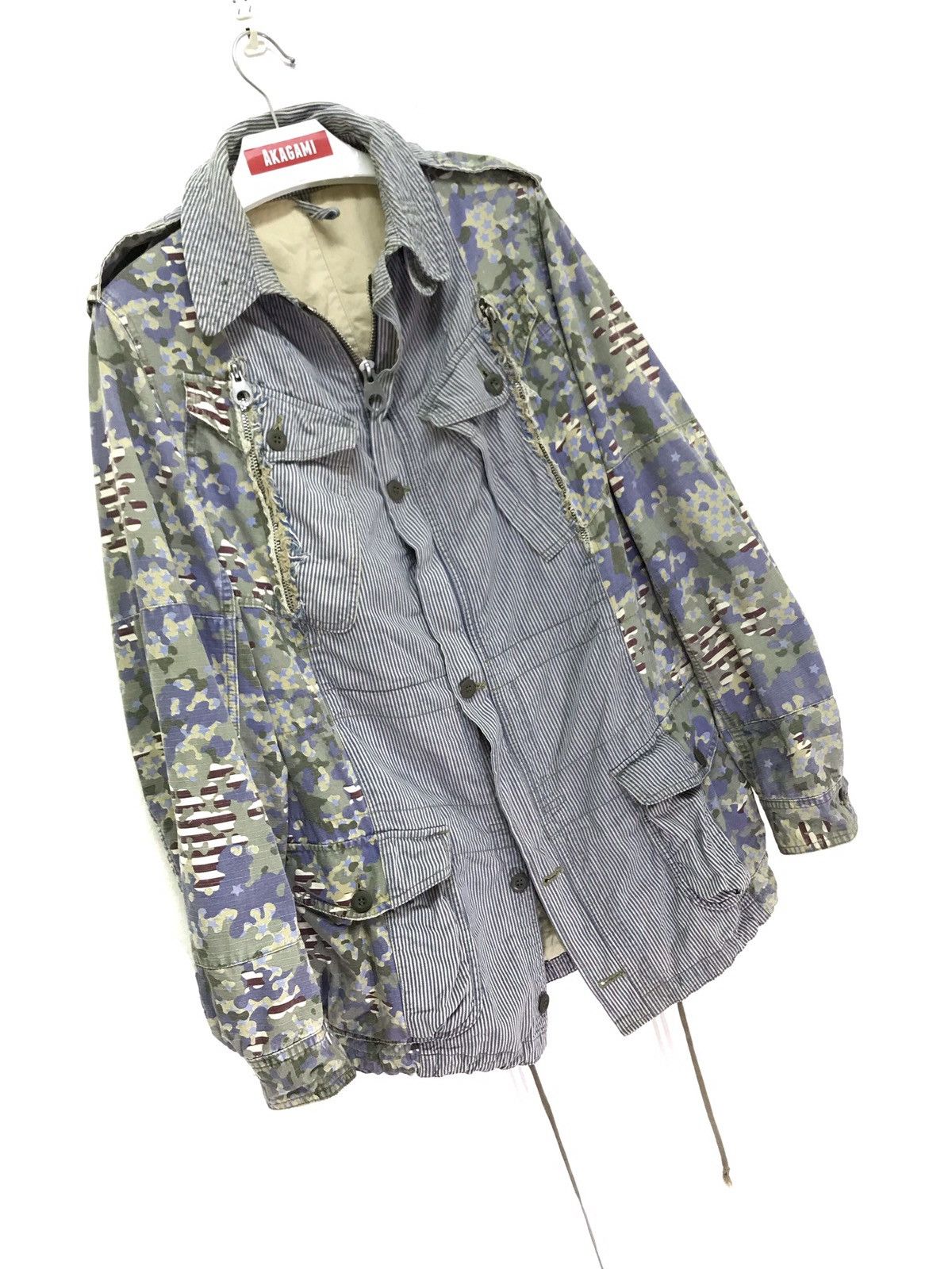image of VTG Miharayasuhiro Recon Hickory Camo Military Jacket in Hickory Stripe, Men's (Size Medium)