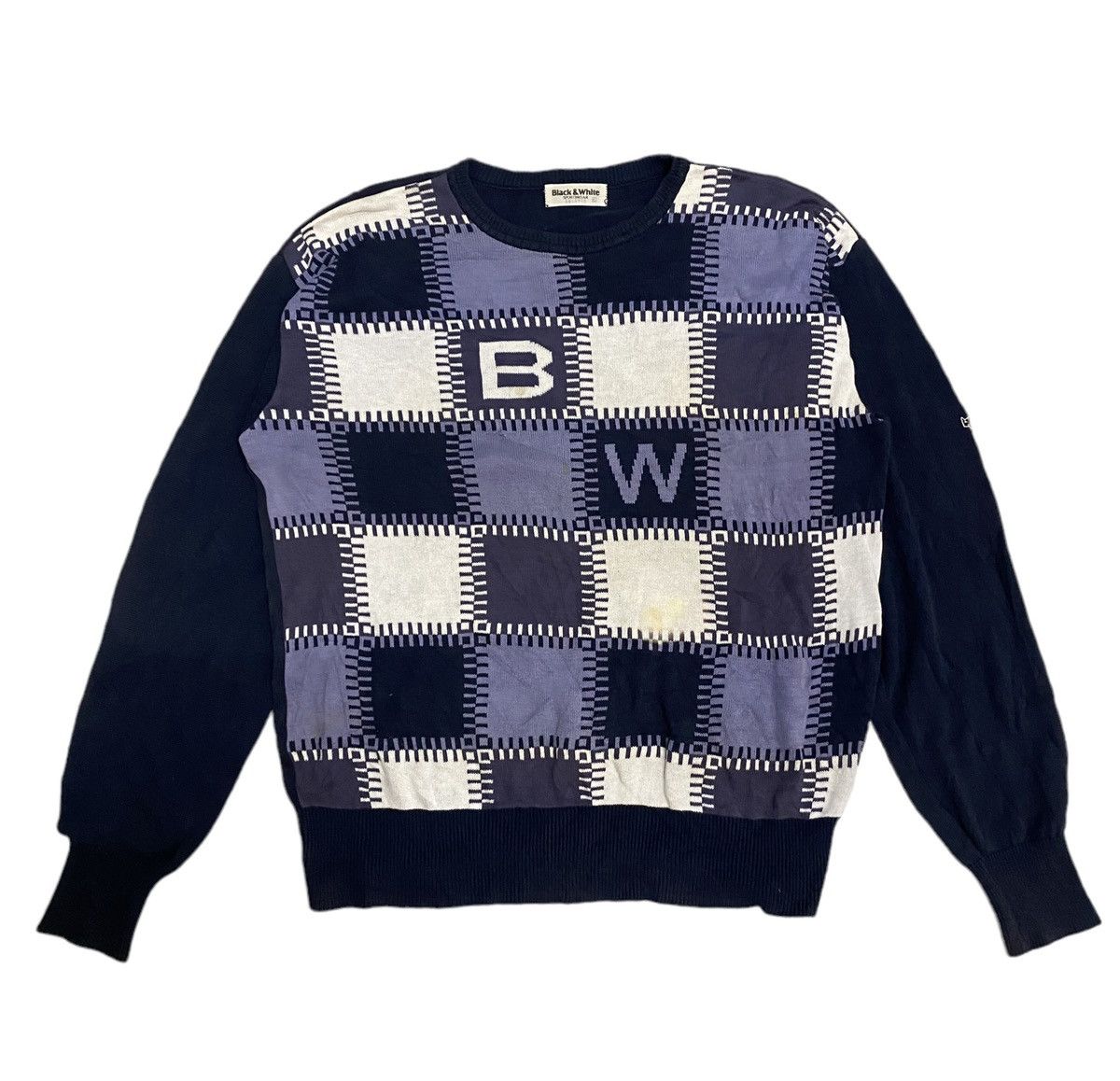 Japanese Brand × Vintage Vintage Black&White Sportwear Knitwear Size US L / EU 52-54 / 3 - 3 Thumbnail