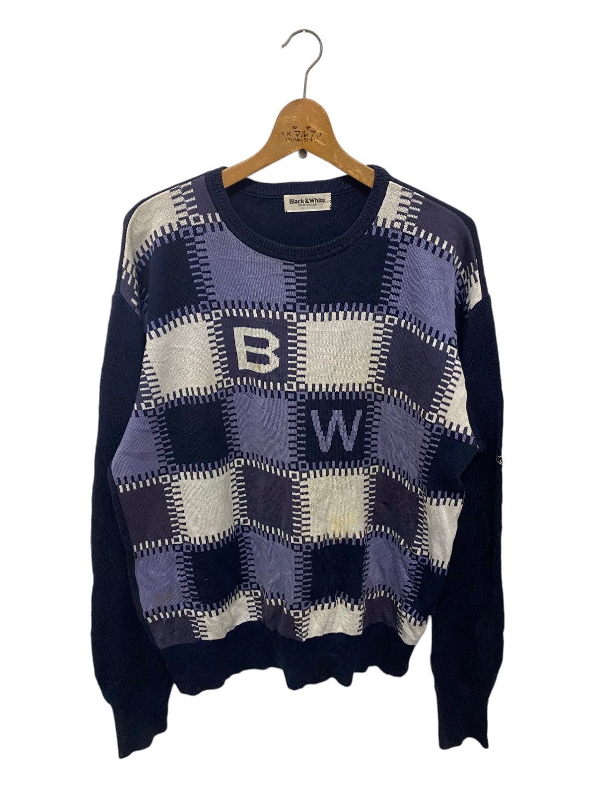 Japanese Brand × Vintage Vintage Black&White Sportwear Knitwear Size US L / EU 52-54 / 3 - 1 Thumbnail