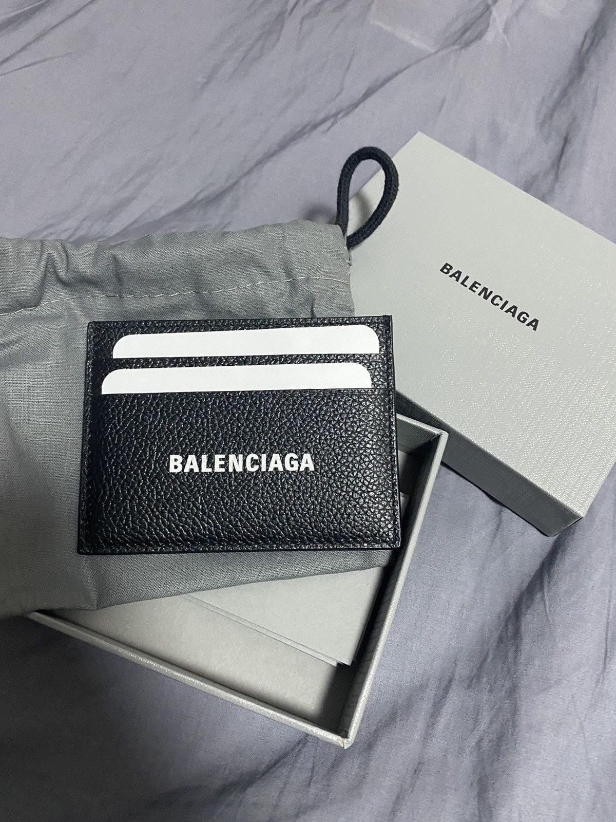 image of Balenciaga Classic Logo Card Holder in Black, Men's