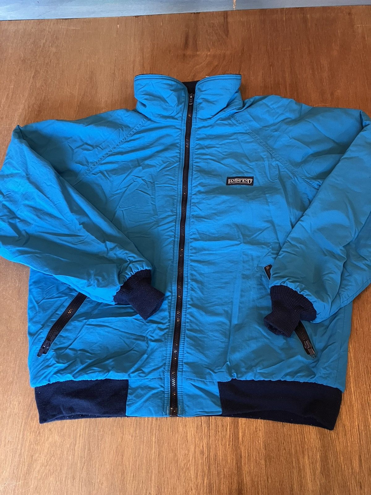 Vintage 80s-90'S Lands' End Men's Blouson (Size XL) unclear blue type Vintage Second Hand